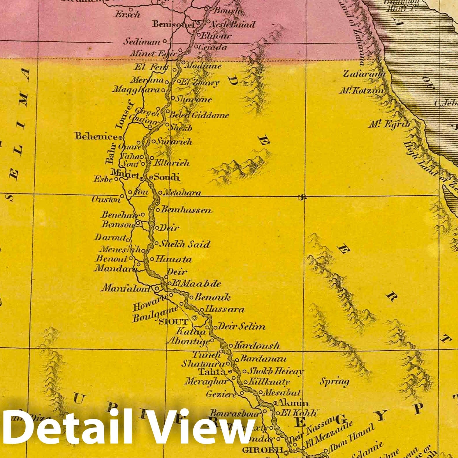 Egypt, 1845 - Historical Map Print