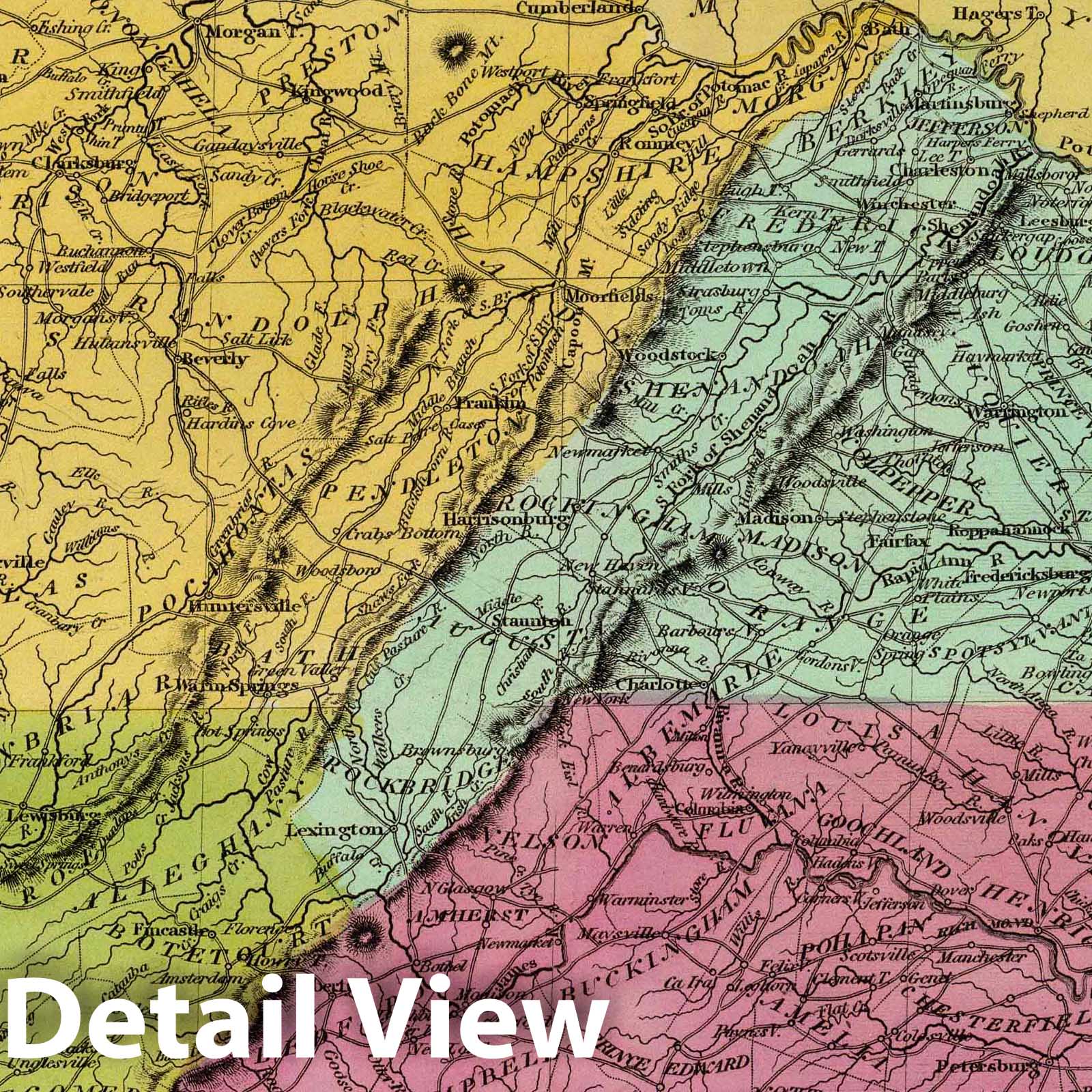 Virginia, 1835 - Historical Map Print from Burr's Universal Atlas