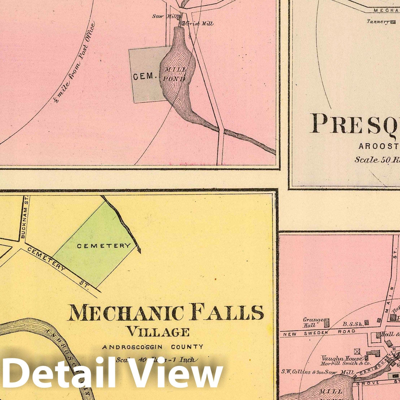 Fort Fairfield, Presque Isle, Caribou, Maine - Railroad Map, 1894