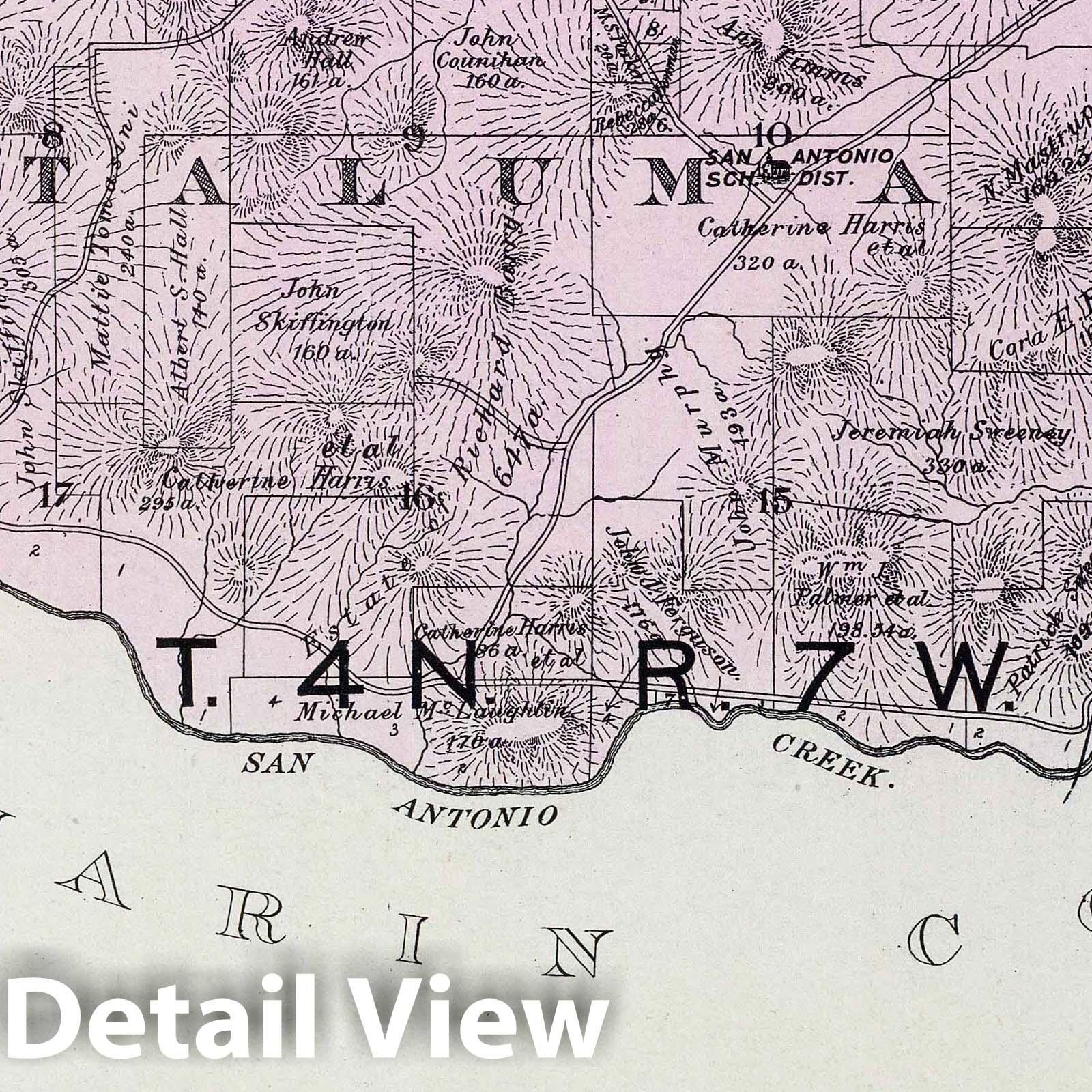 Township 4 North, Range 7 West, Sonoma County, California - Railroad Map, 1898