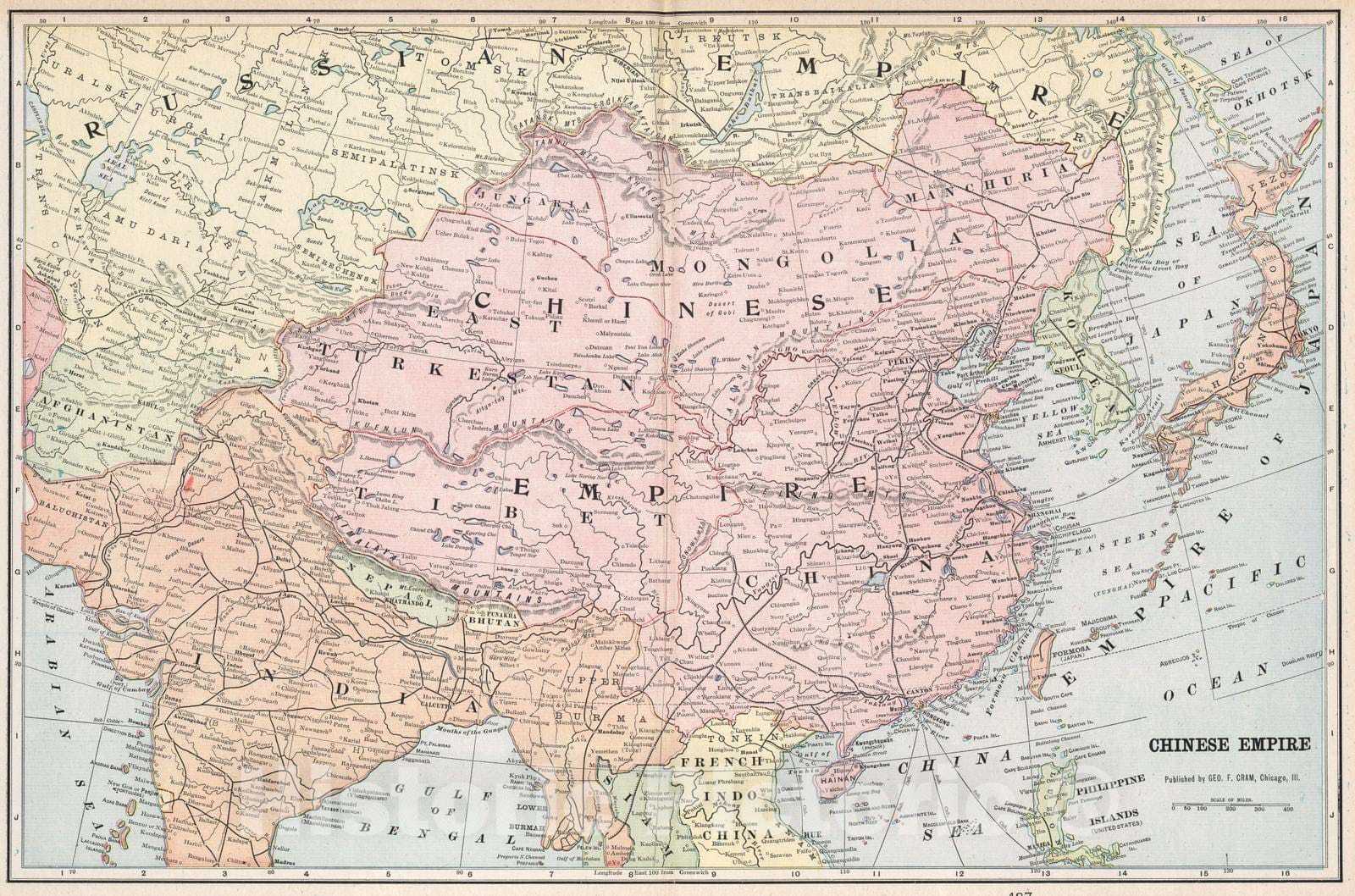 Historic Map : 1901 Chinese Empire - Vintage Wall Art