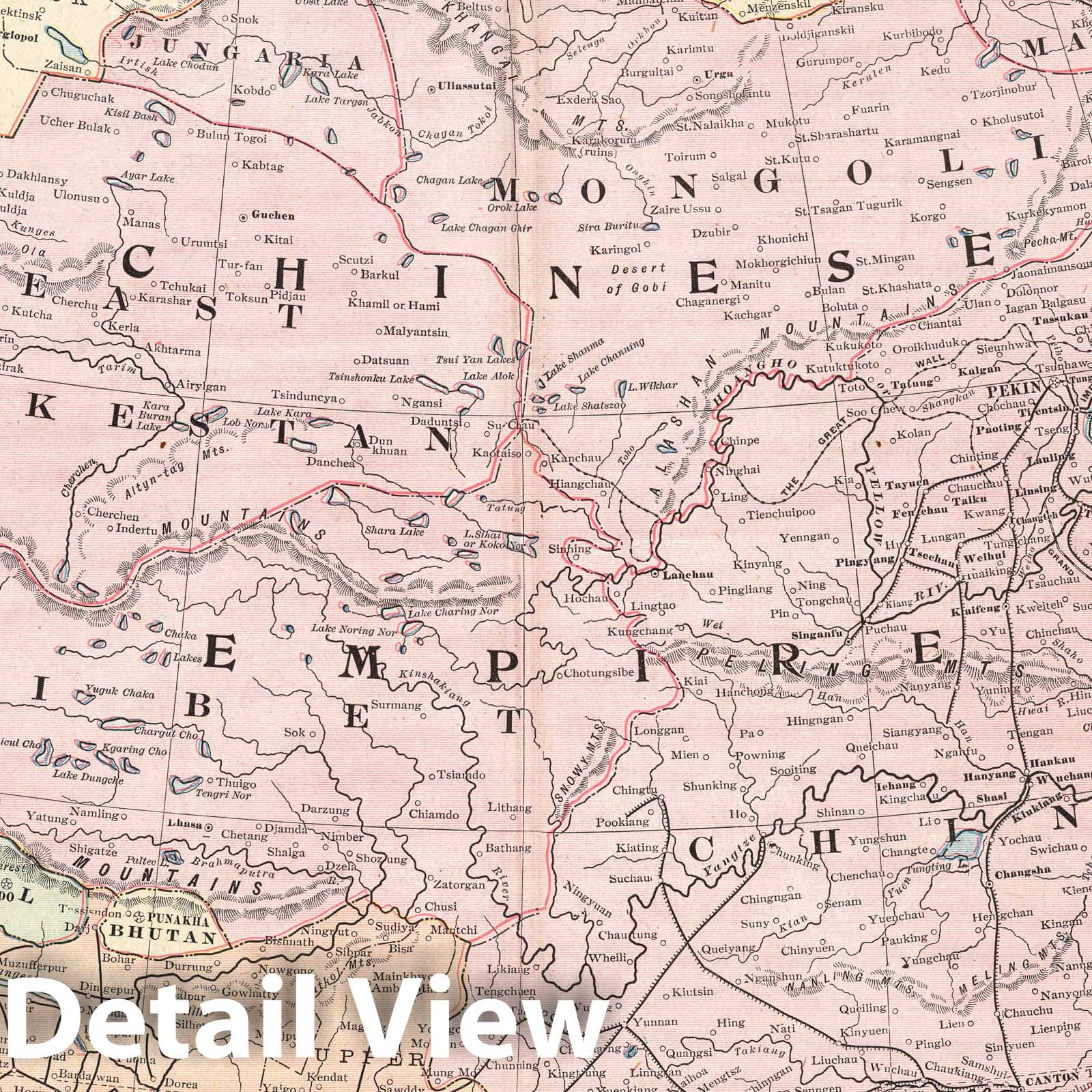 China - Railroad Map, 1901 - Historical Map Print