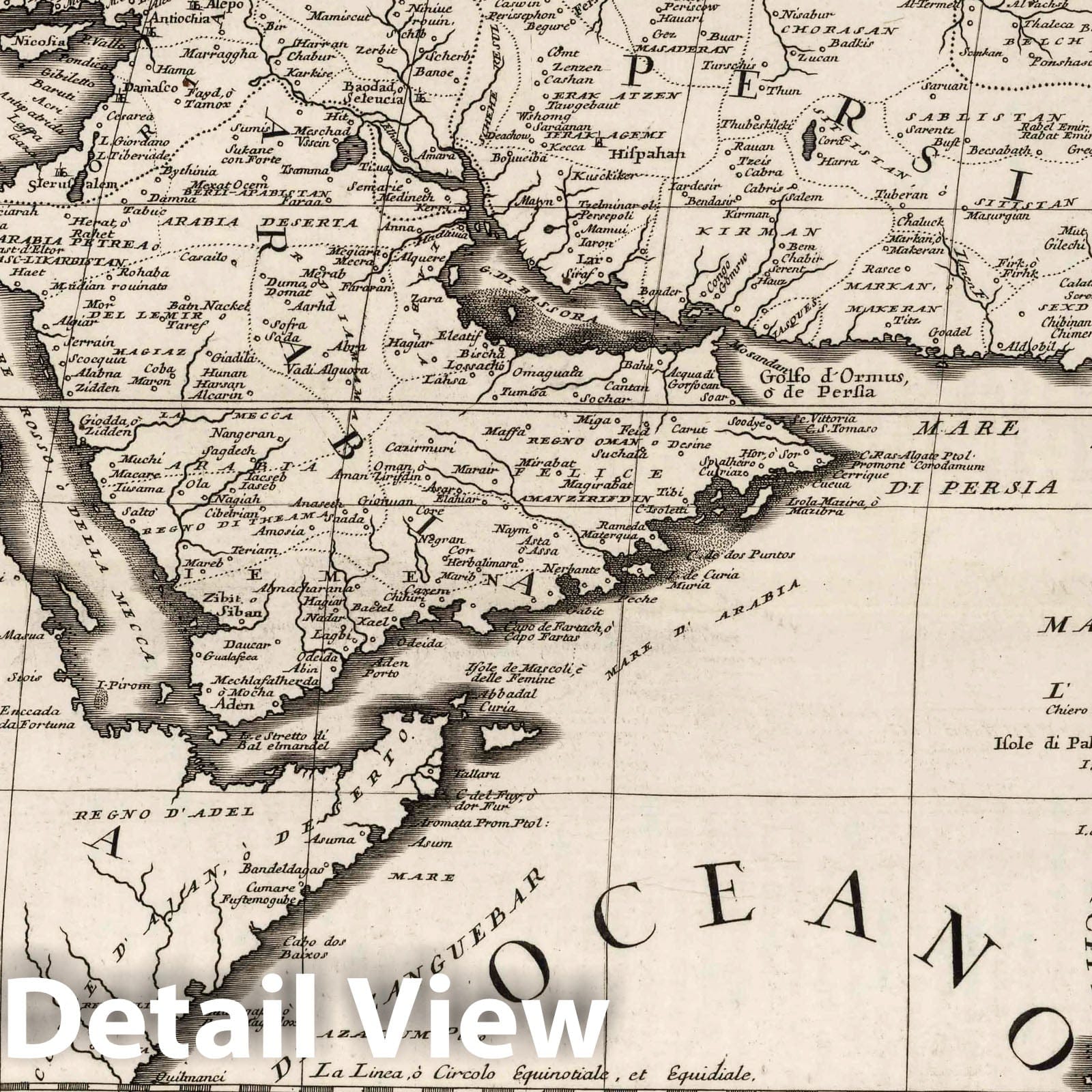 West Asia, Arabian Sea, Eastern Europe - River Map, 1693 - Historical Map Print