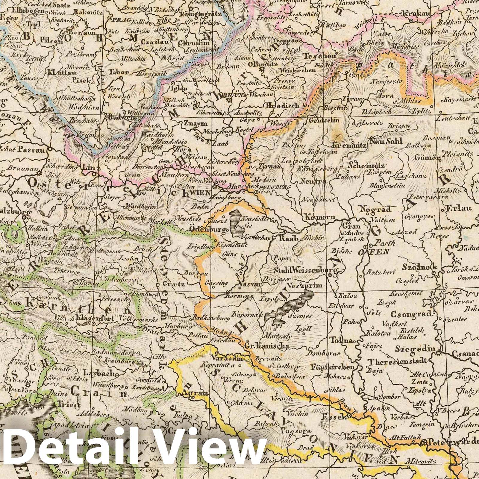 Austria, Hungary and Balkan Peninsula, 1822 - Historical Map Print