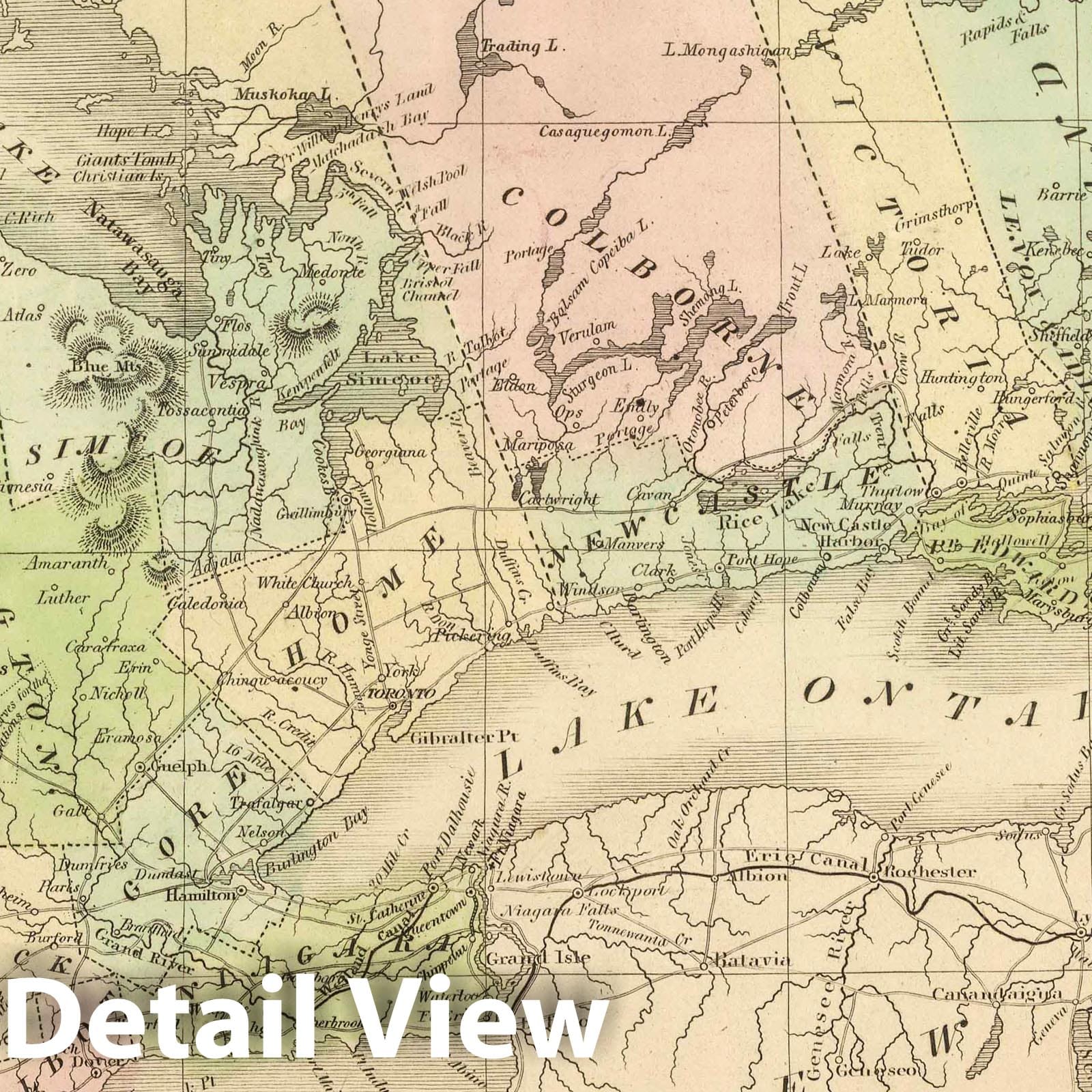 West Part of Canada - Railroad Map, 1848 - Greenleaf Universal Atlas
