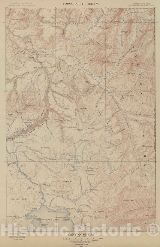 Historic Map : 1904 Canyon Sheet. v2 - Vintage Wall Art
