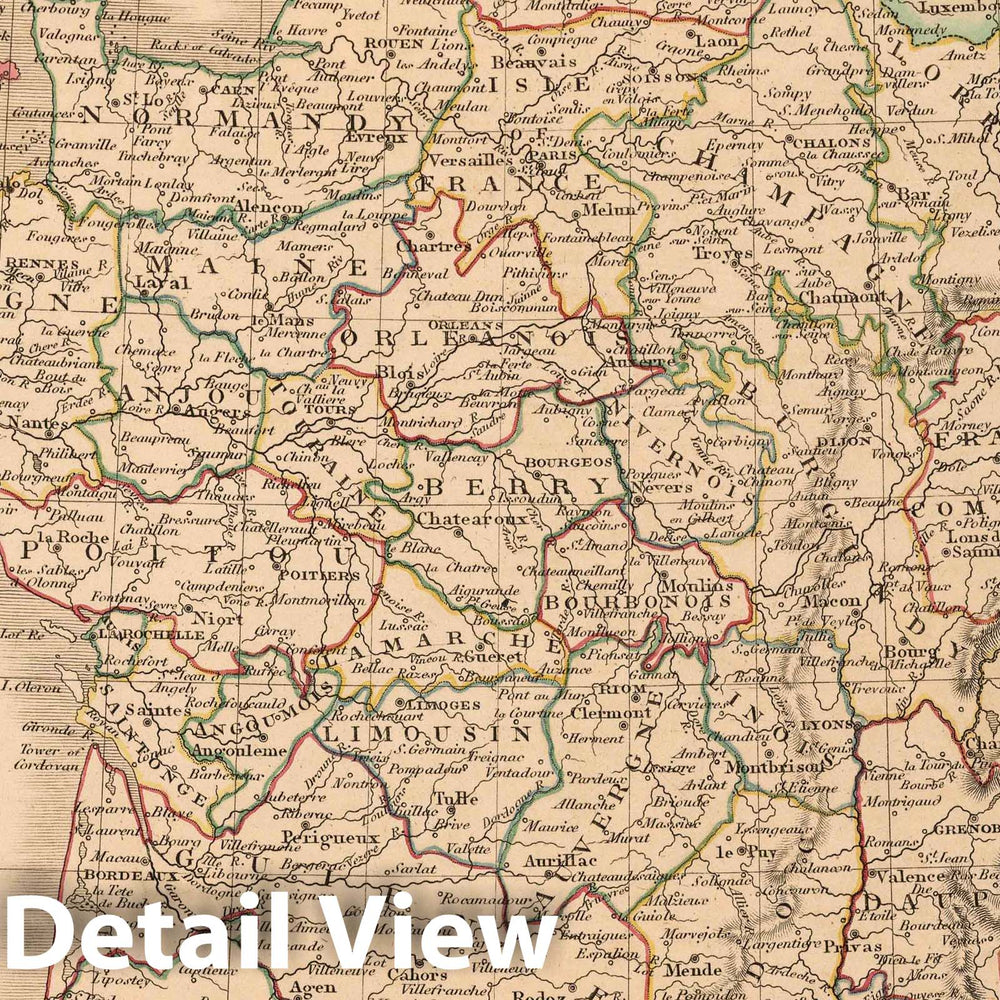 Historic Map : 1808 France in Provinces. - Vintage Wall Art