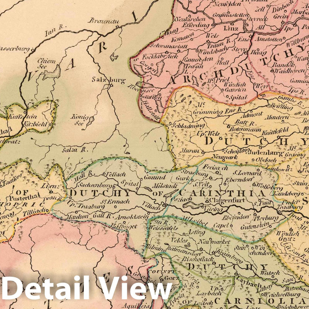 Historic Map : 1794 Austria. - Vintage Wall Art
