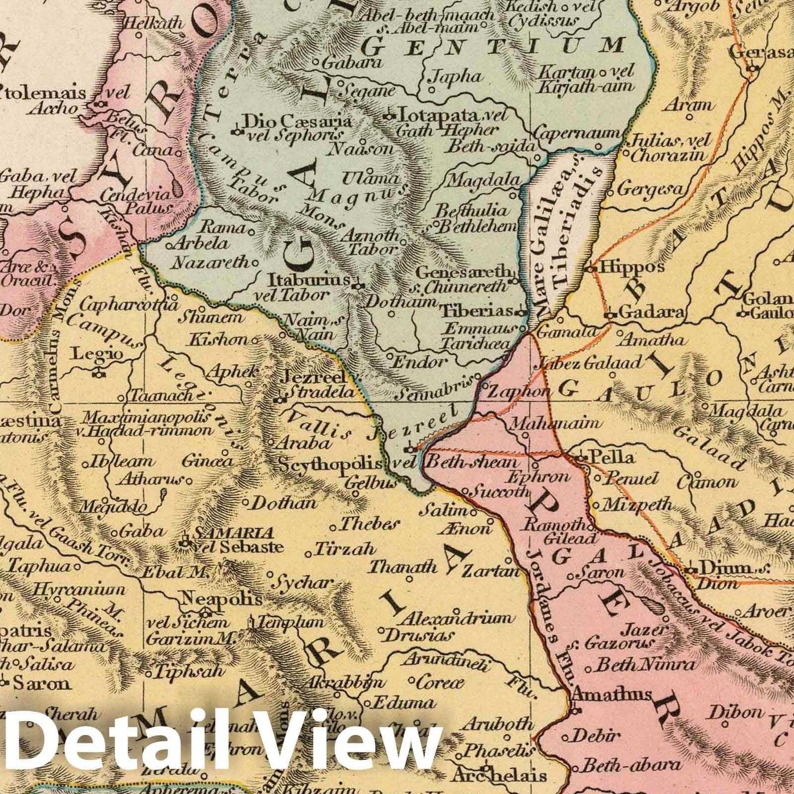 Palestine, 1819 - Historical Map Print from Wilkinson's Atlas Classica