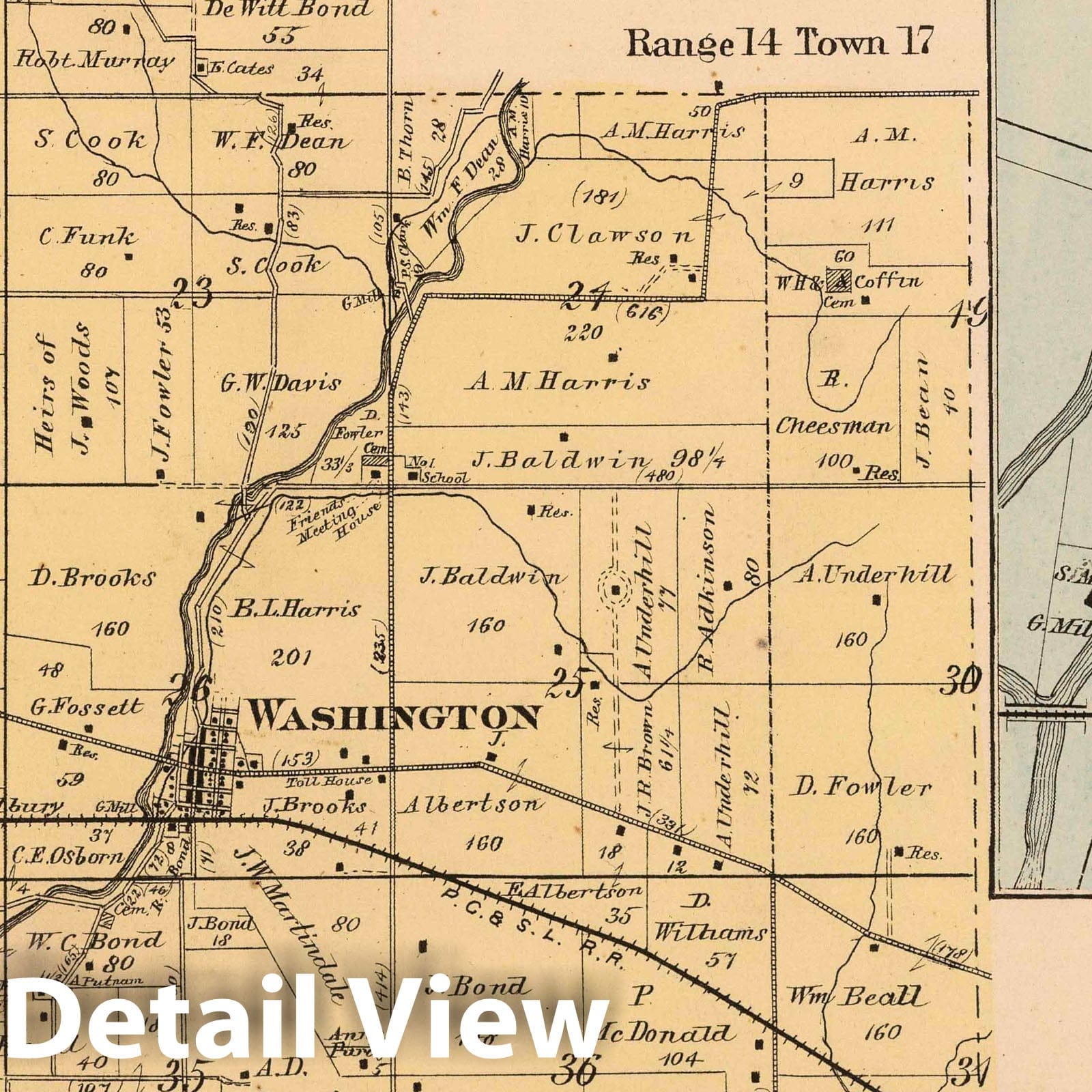 Clay Township, Wayne County, Indiana - Property Map, 1874
