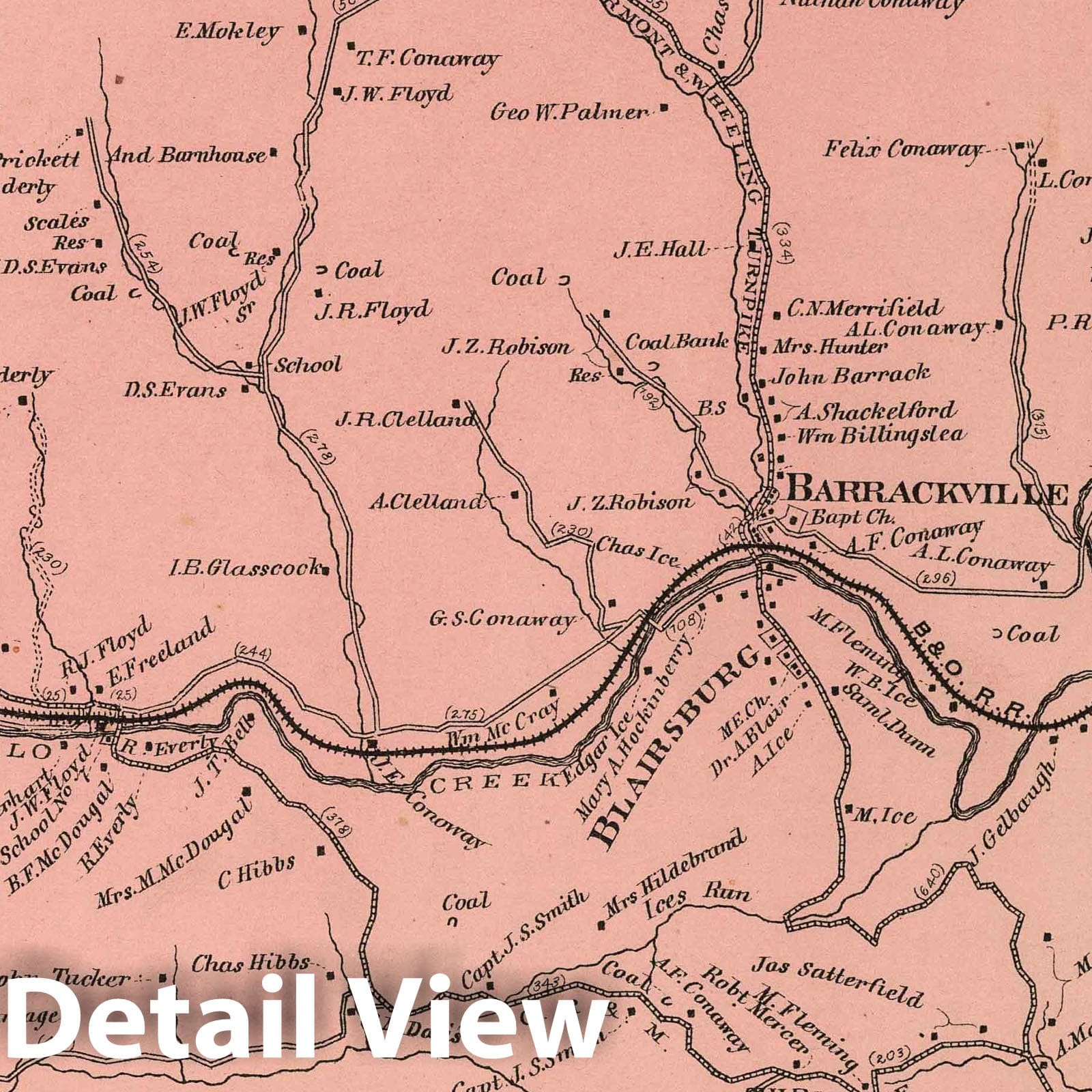 Fairmont Magisterial District, Marion County, West Virginia - Property Map, 1886