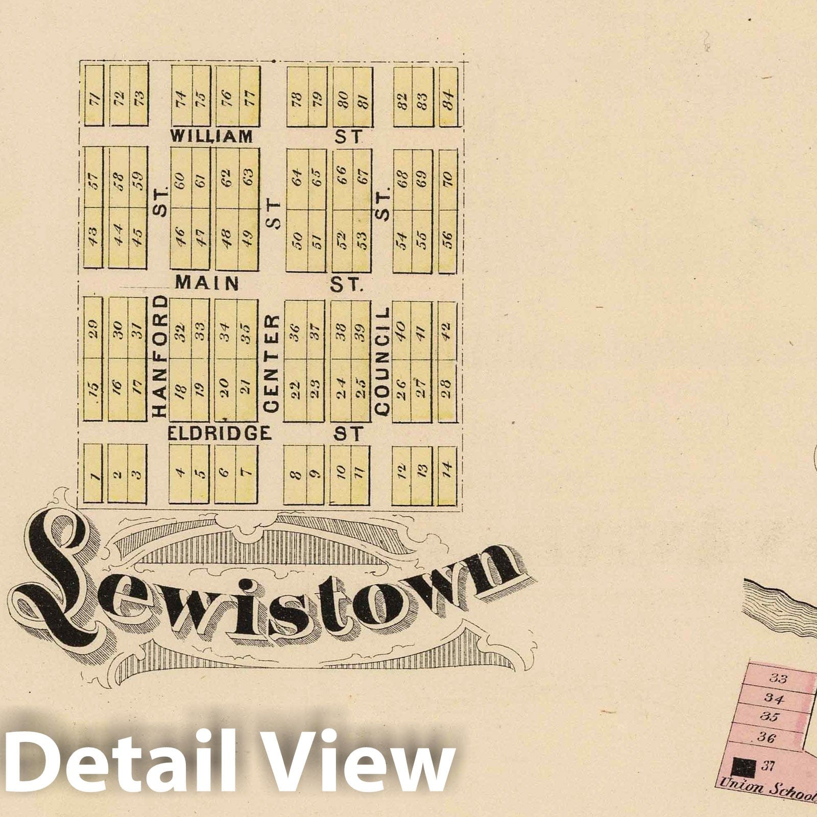 Logan County Ohio Property Map 1875 Historical Reproduction