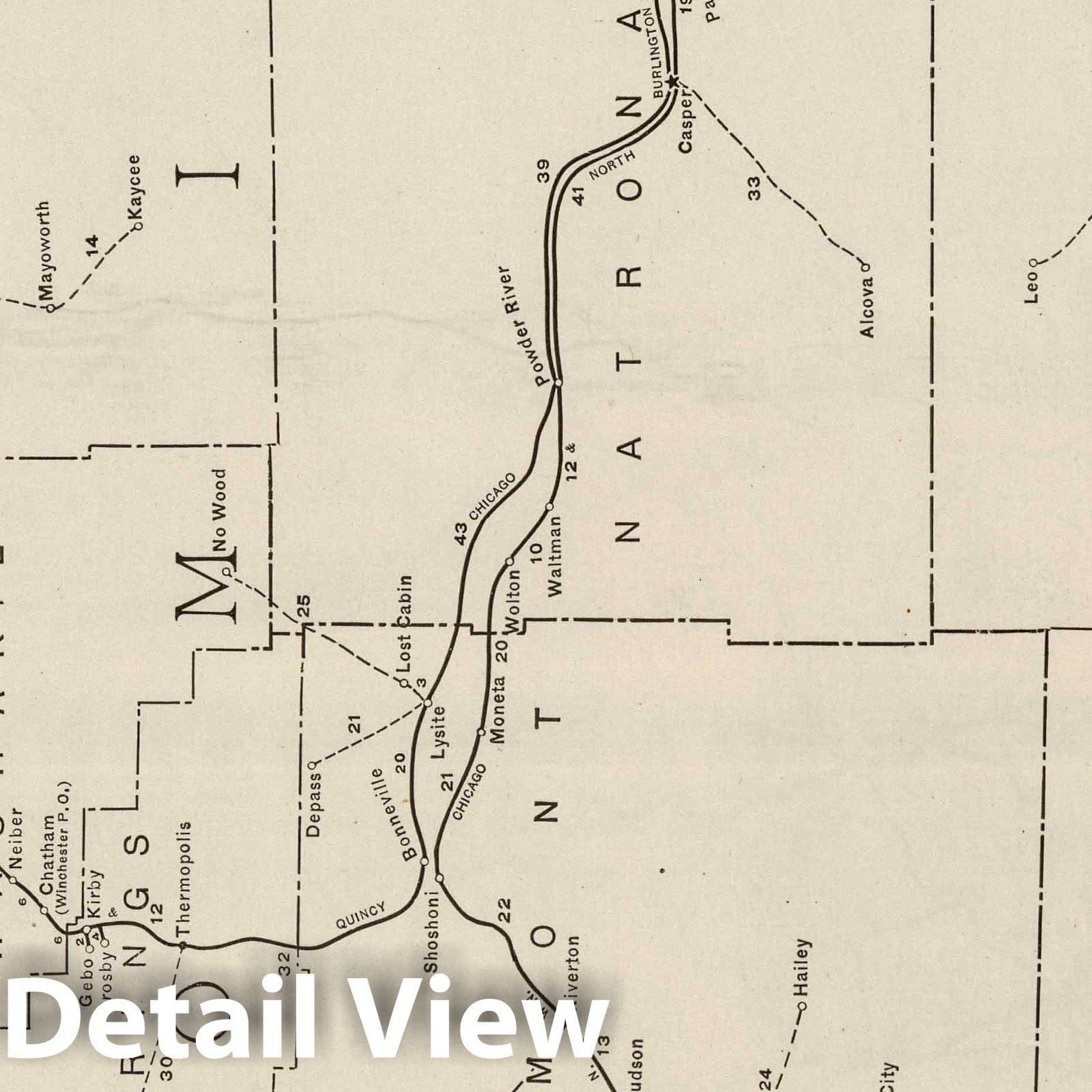 Wyoming - Railroad Map, 1924 - Rand McNally Commercial Atlas