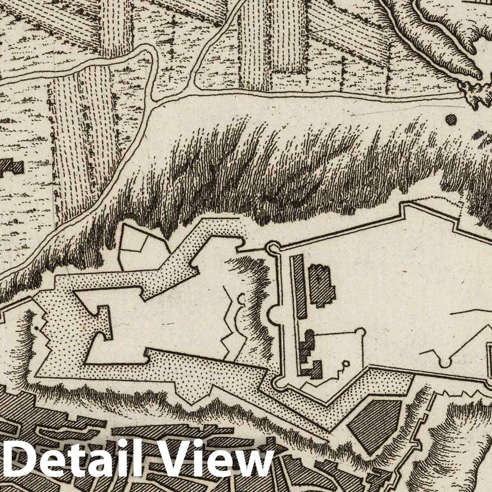 Historic Map : France , Nice France, 1764 Plan de Nice , Vintage Wall Art
