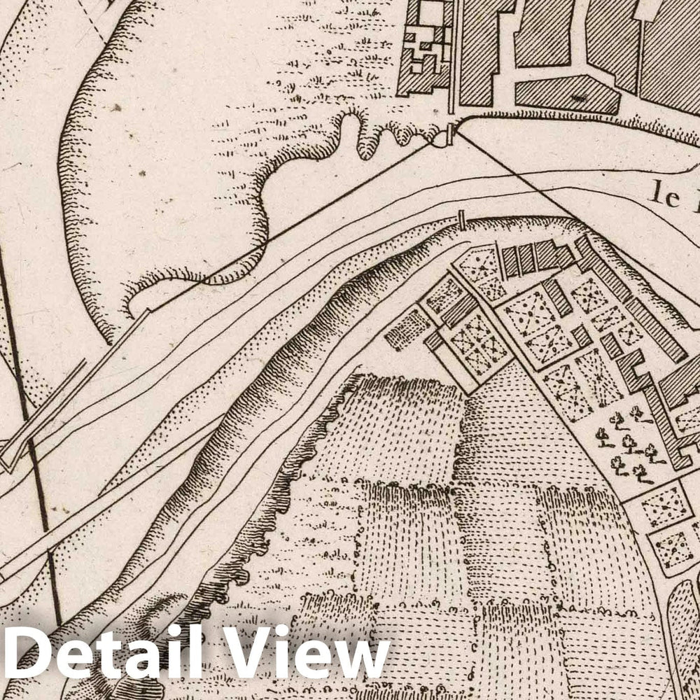 Historic Map : France , St. Vallery France, 1764 Plan du port et bourg de St Valery en Caux. , Vintage Wall Art