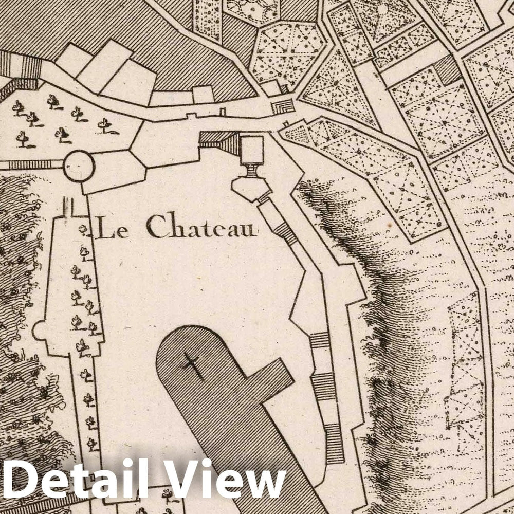 Historic Map : France , Mont St. Michel France, 1764 Plan du Mont St Michel. , Vintage Wall Art