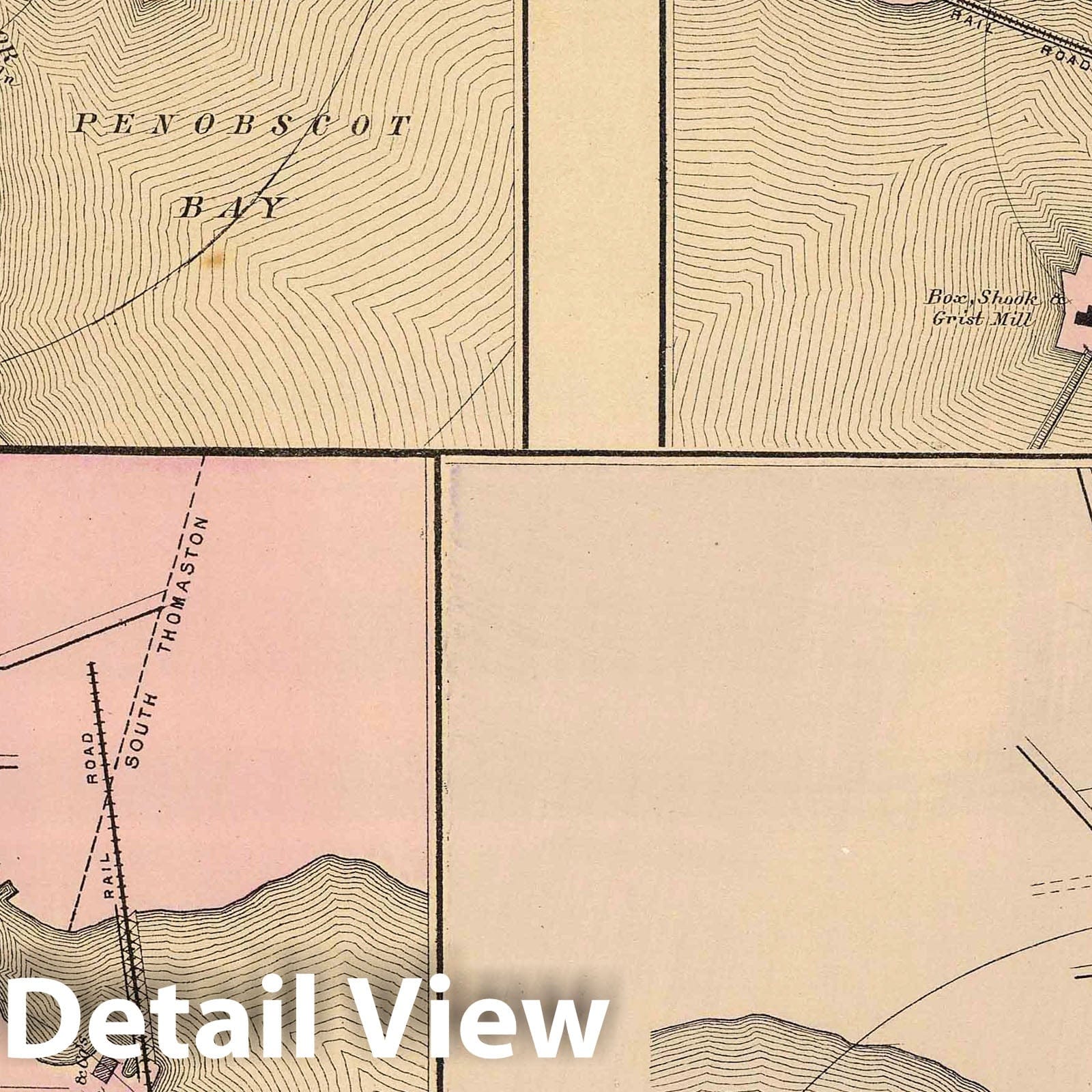 Camden, Wiscasset, Damariscotta, Newcastle & Thomaston, Maine - 1885 Railroad Map