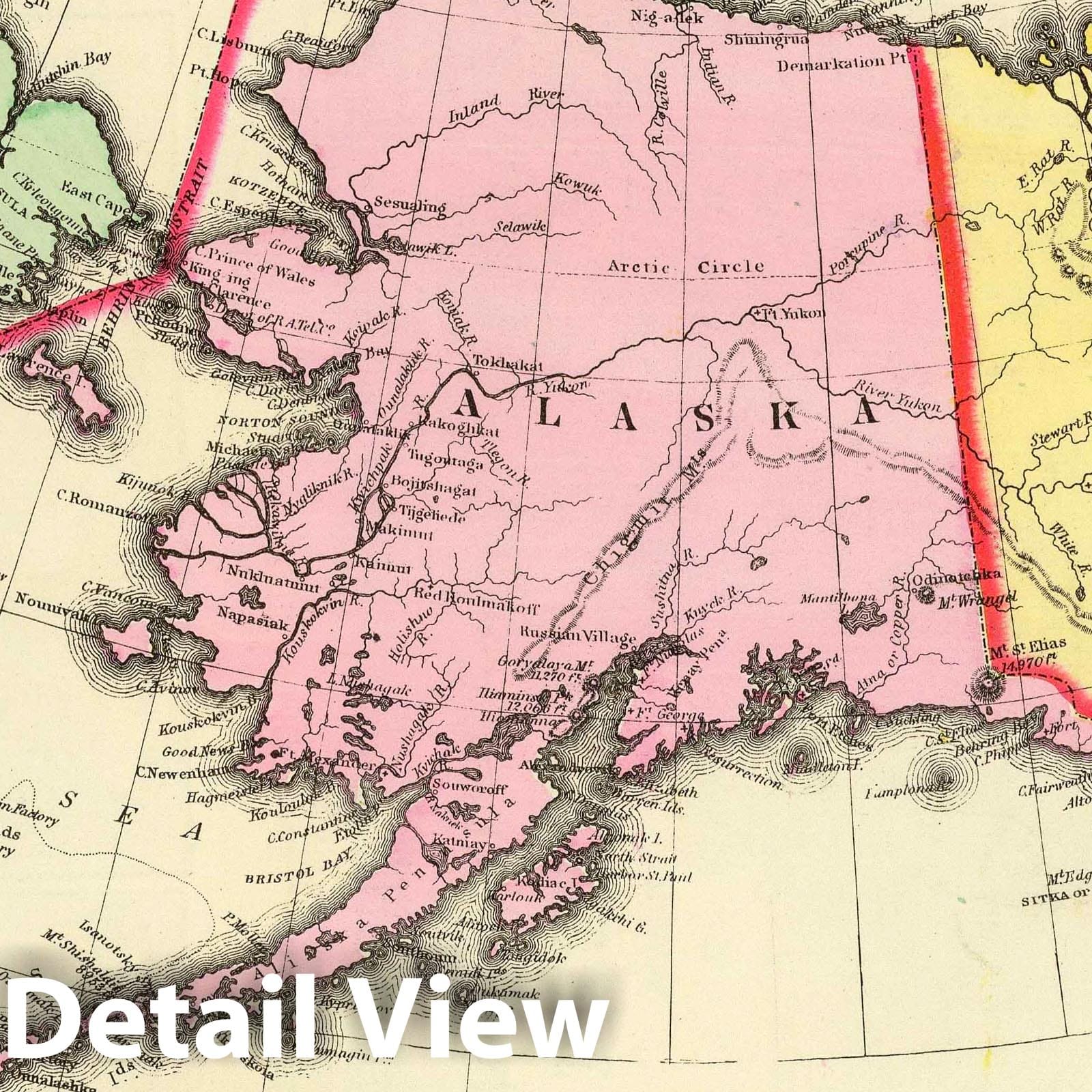 Northwestern America, Alaska and British Columbia - River Map, 1890