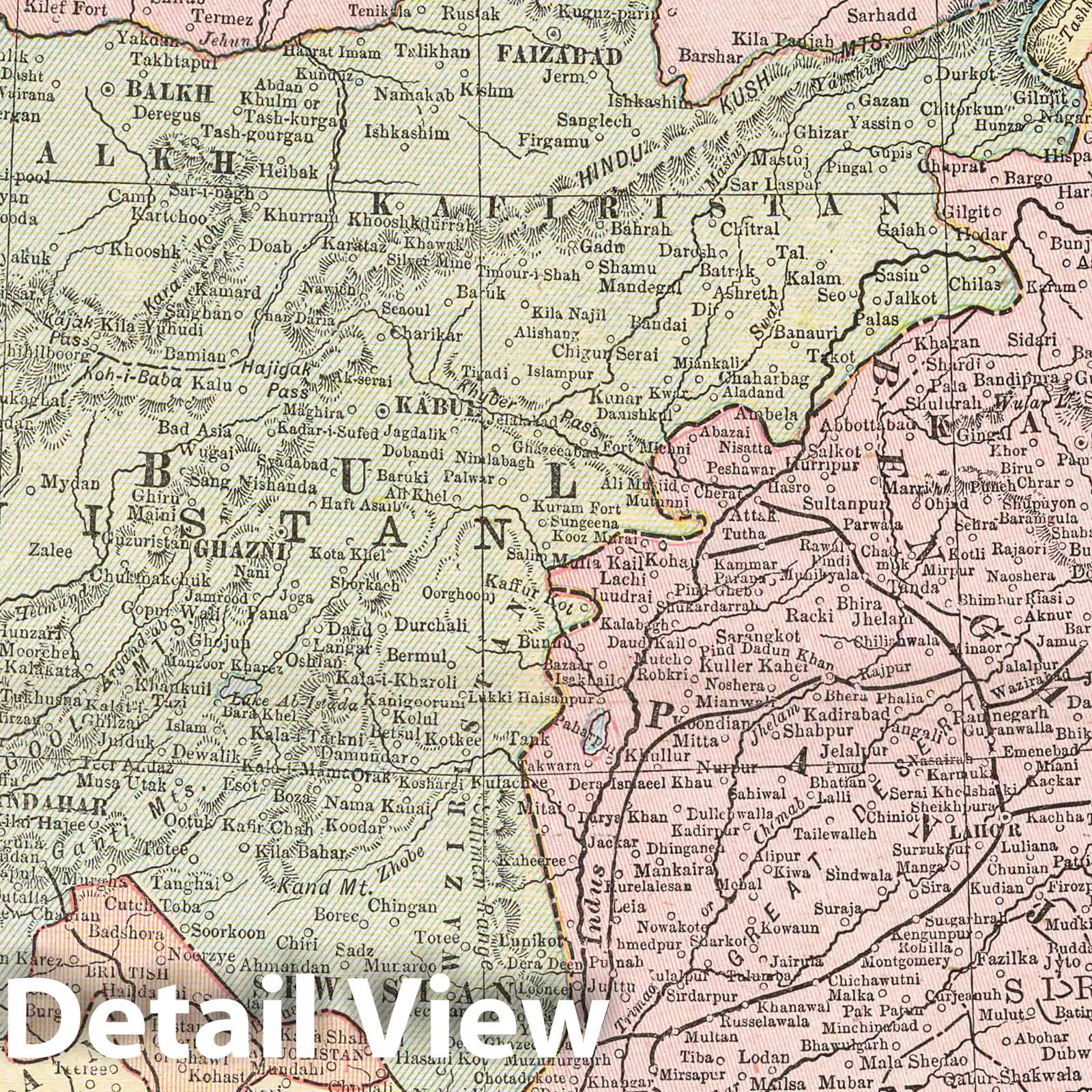 Central Asia: Afghanistan, Baluchistan, Bokhara, Khiva and Turkestan - Railroad Map, 1901