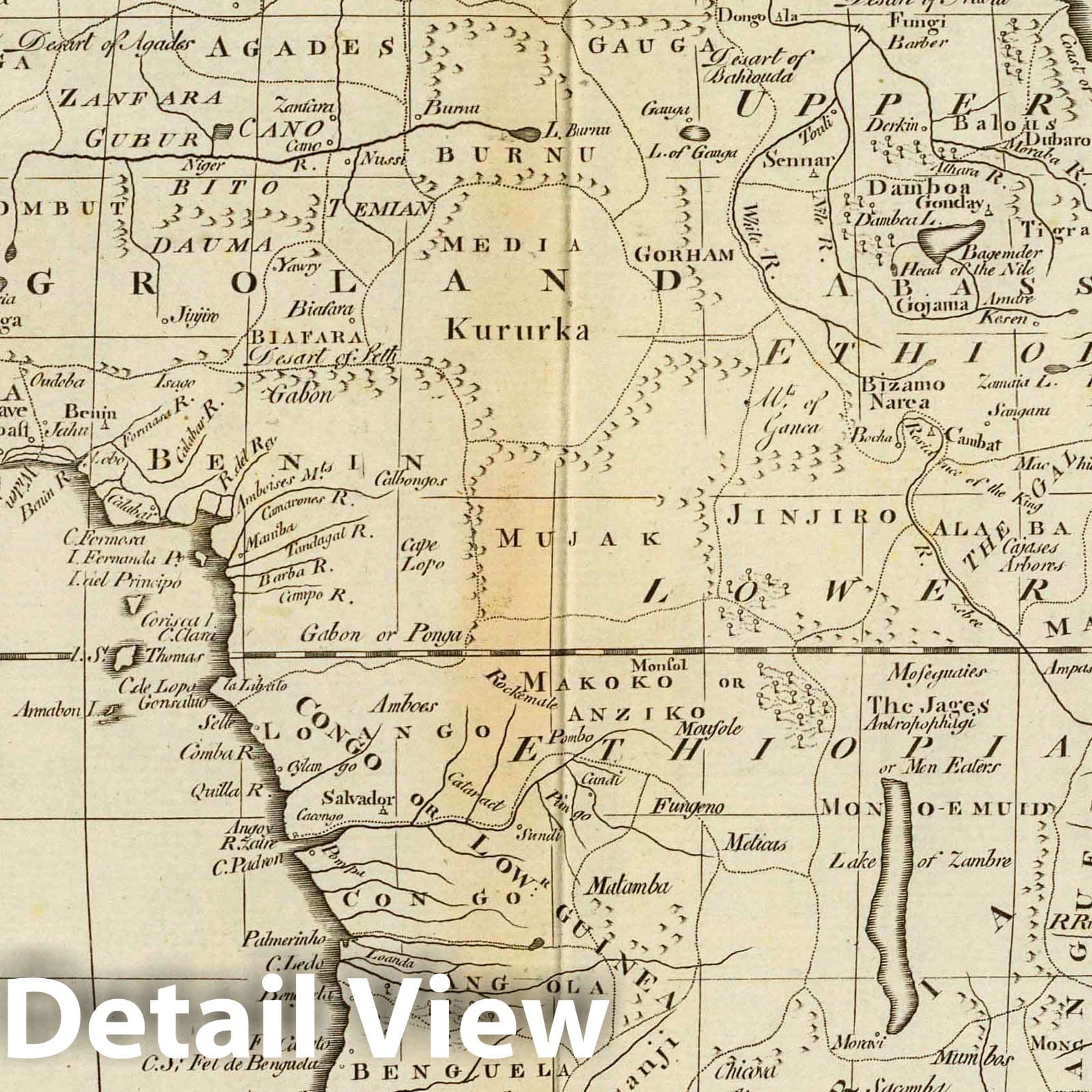 Africa - Nautical Chart, 1796 - Carey's General Atlas Historical Map Print