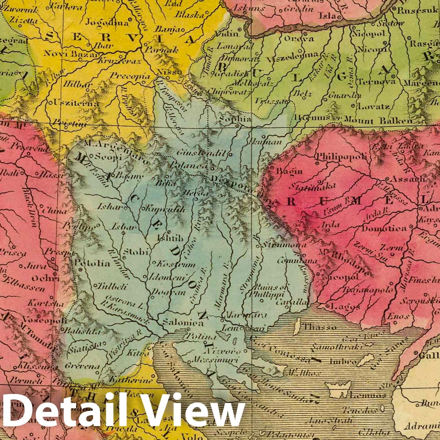 Turkey in Europe, 1845 - Historical Map Print