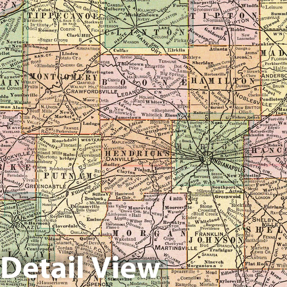 Historic Map : 1901 Indiana : Vintage Wall Art