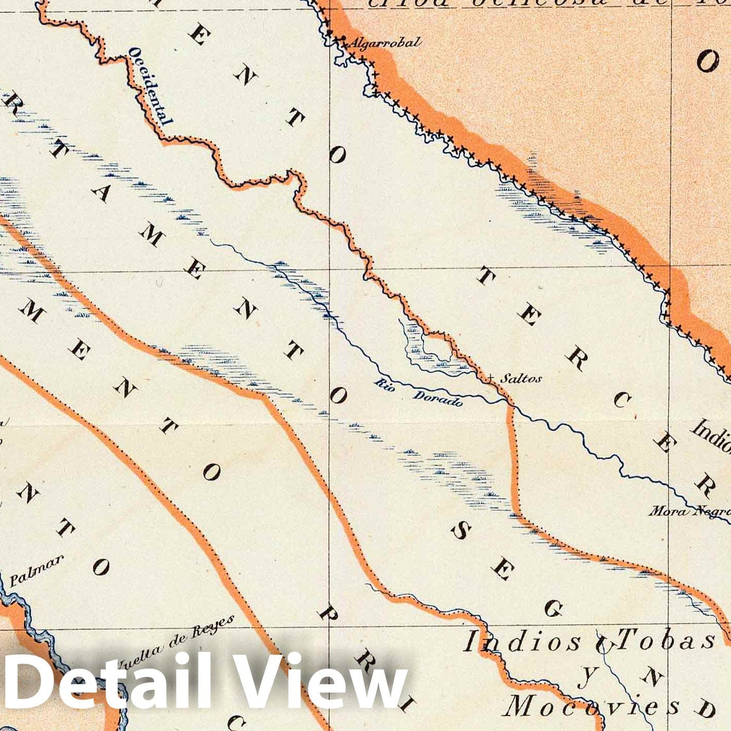 Formosa, Argentina - Railroad Map, 1888 - Historical Map Print