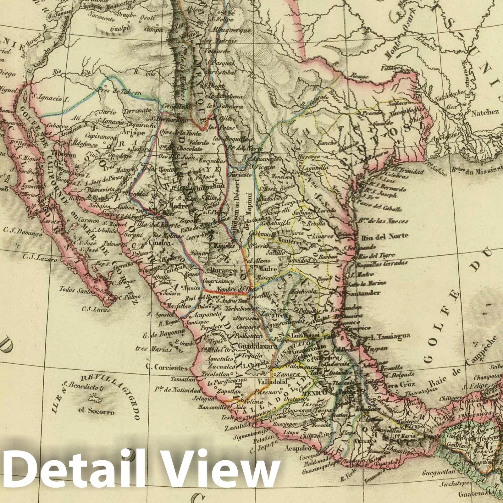 Mexico, Guatemala, and Central America, 1826 - Historical Map Print