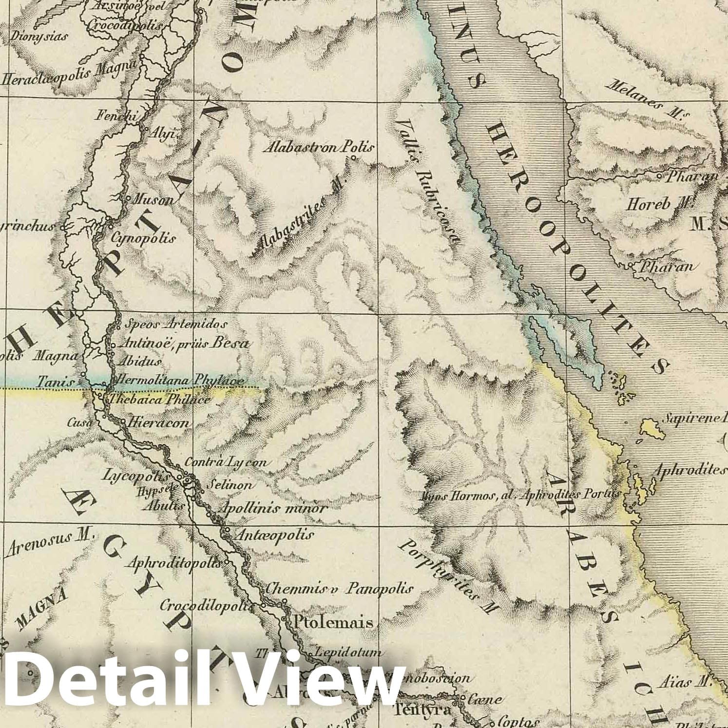 Egypt and Israel in Ancient Times, 1825 - Historical Map Print