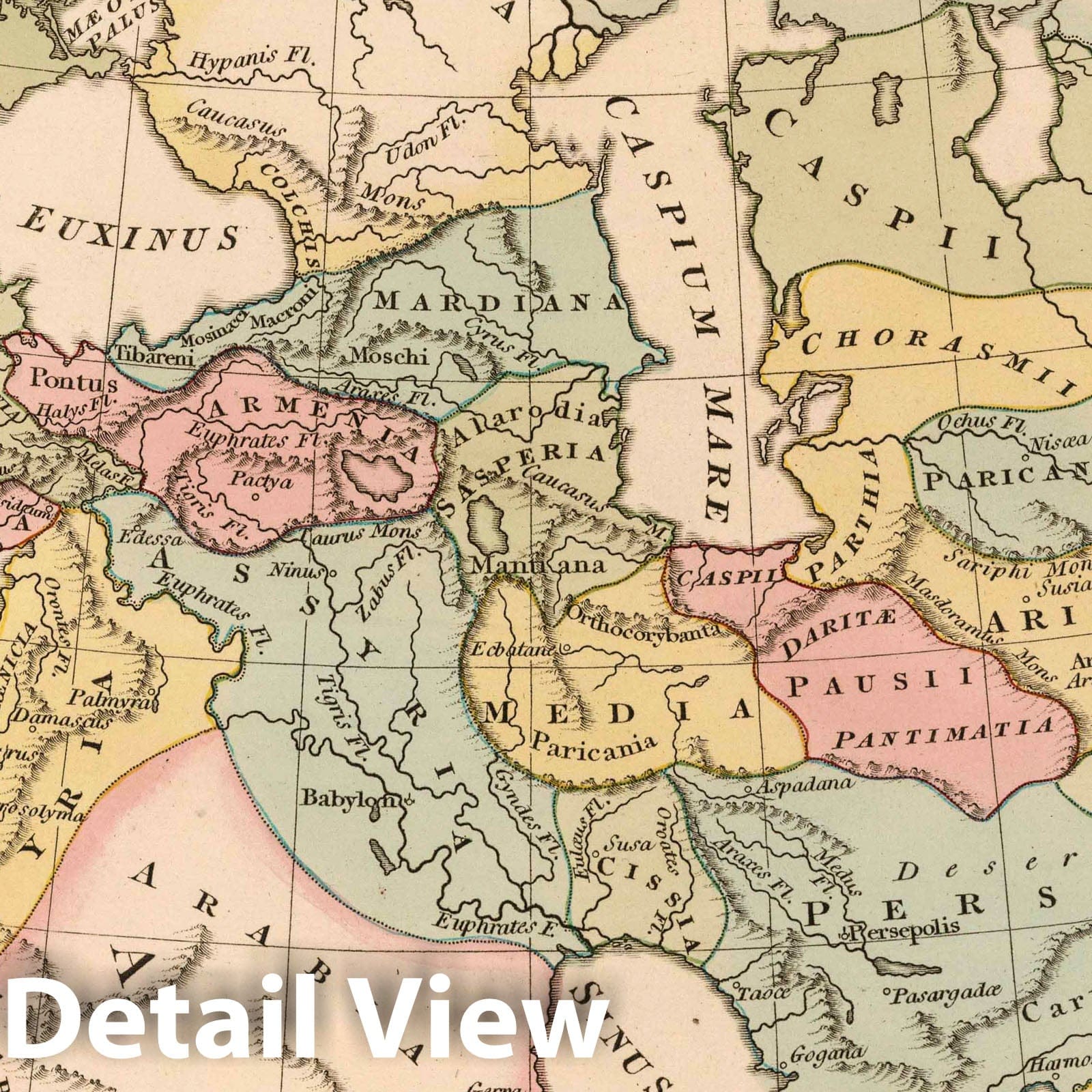 Ancient Persia, 1817 - Historical Map Print from Wilkinson's Atlas Classica