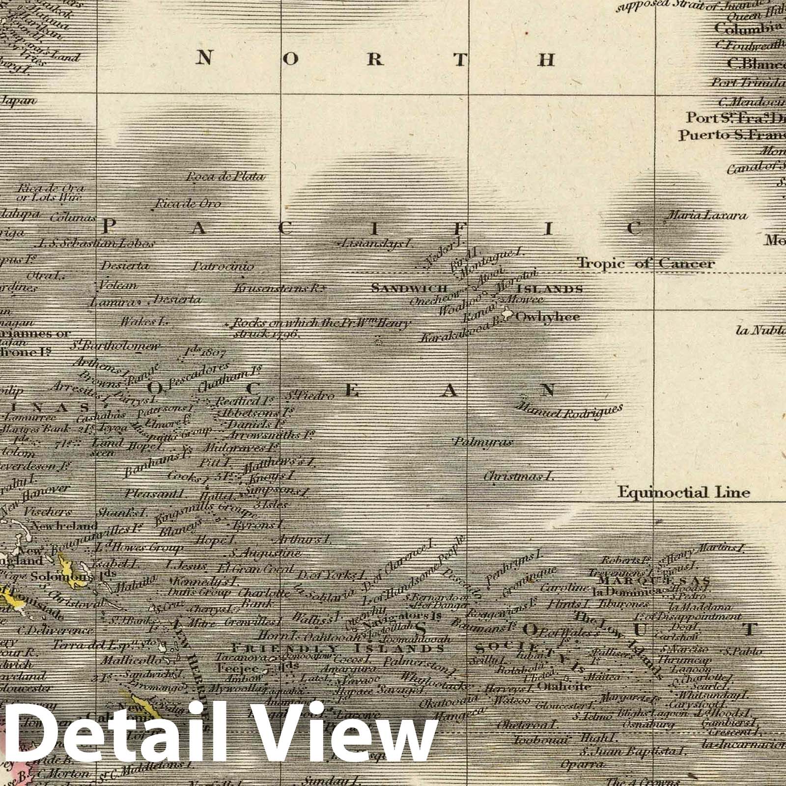 Pacific Ocean - River Map, 1817 - Arrowsmith Atlas Reproduction
