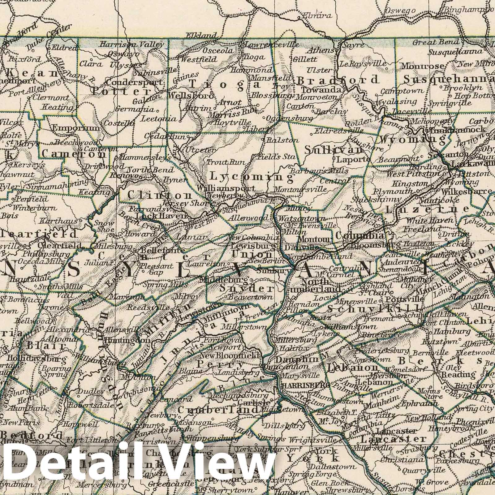 Pennsylvania and New Jersey - Physical Map, 1906 - Victoria Regina Atlas