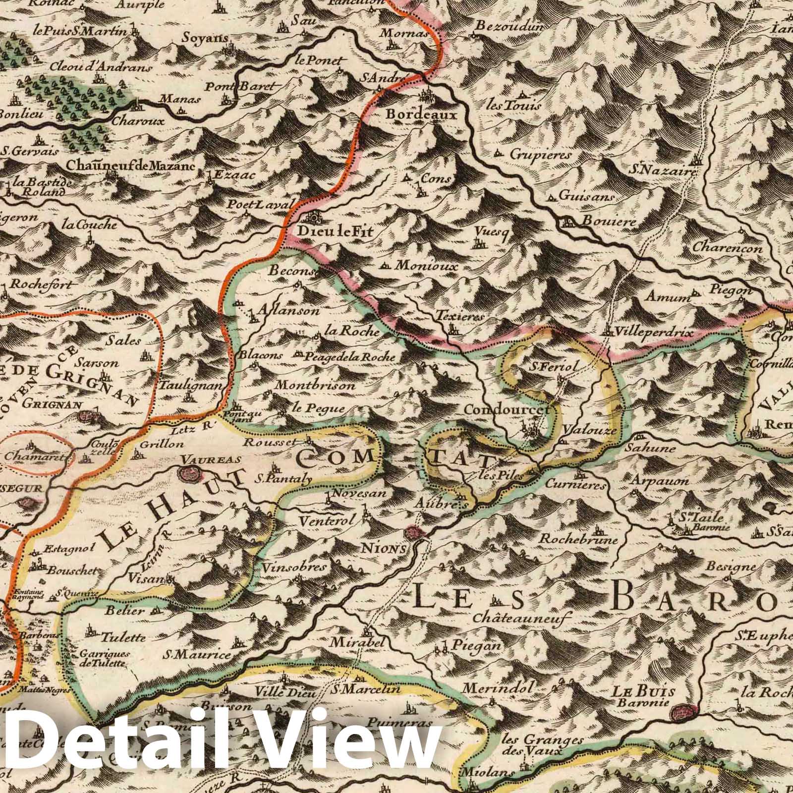 Savoy and Piedmont, France - 1695 Historical Map Print