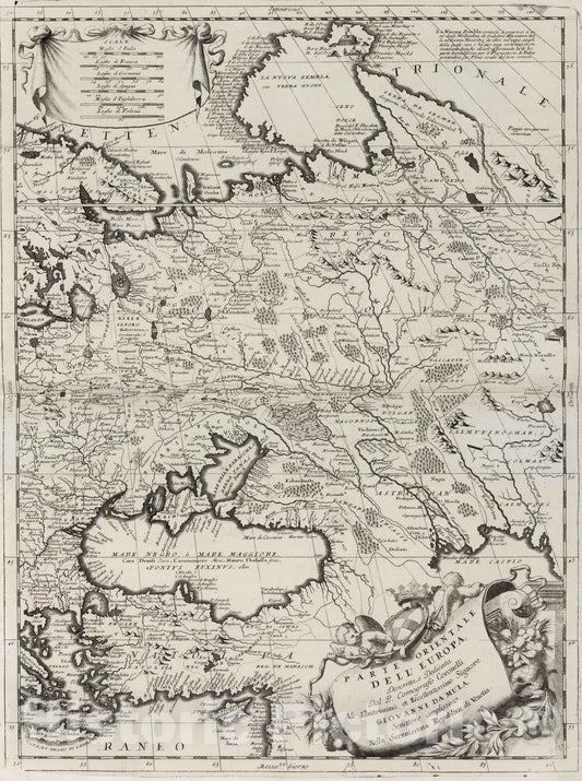 Historic Map : 1693 Parte Orientale dell' Europa. - Vintage Wall Art