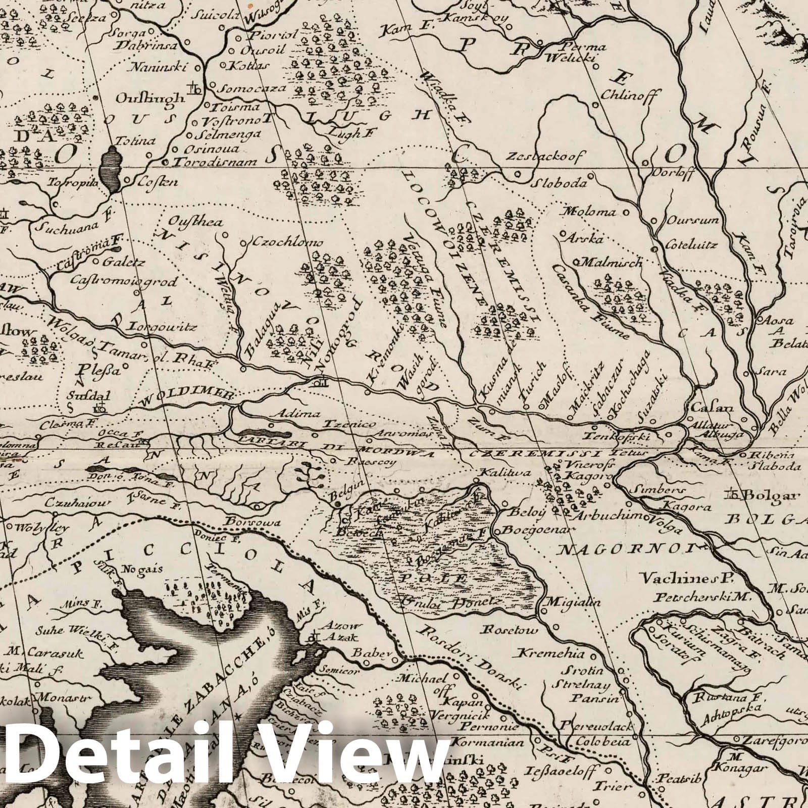 Eastern Part of Europe - River Map, 1693 - Coronelli Atlante Veneto