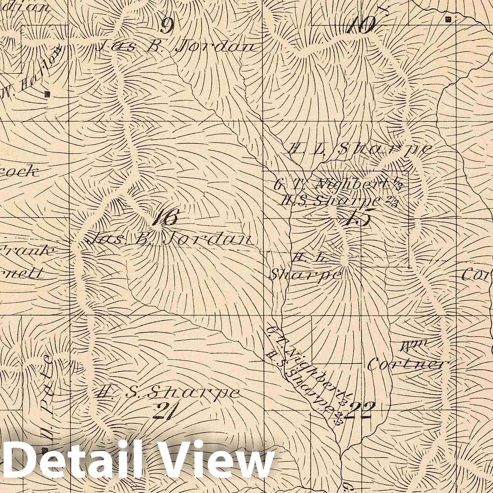 Township 15 South - Survey Map, 1892 - Tulare County California