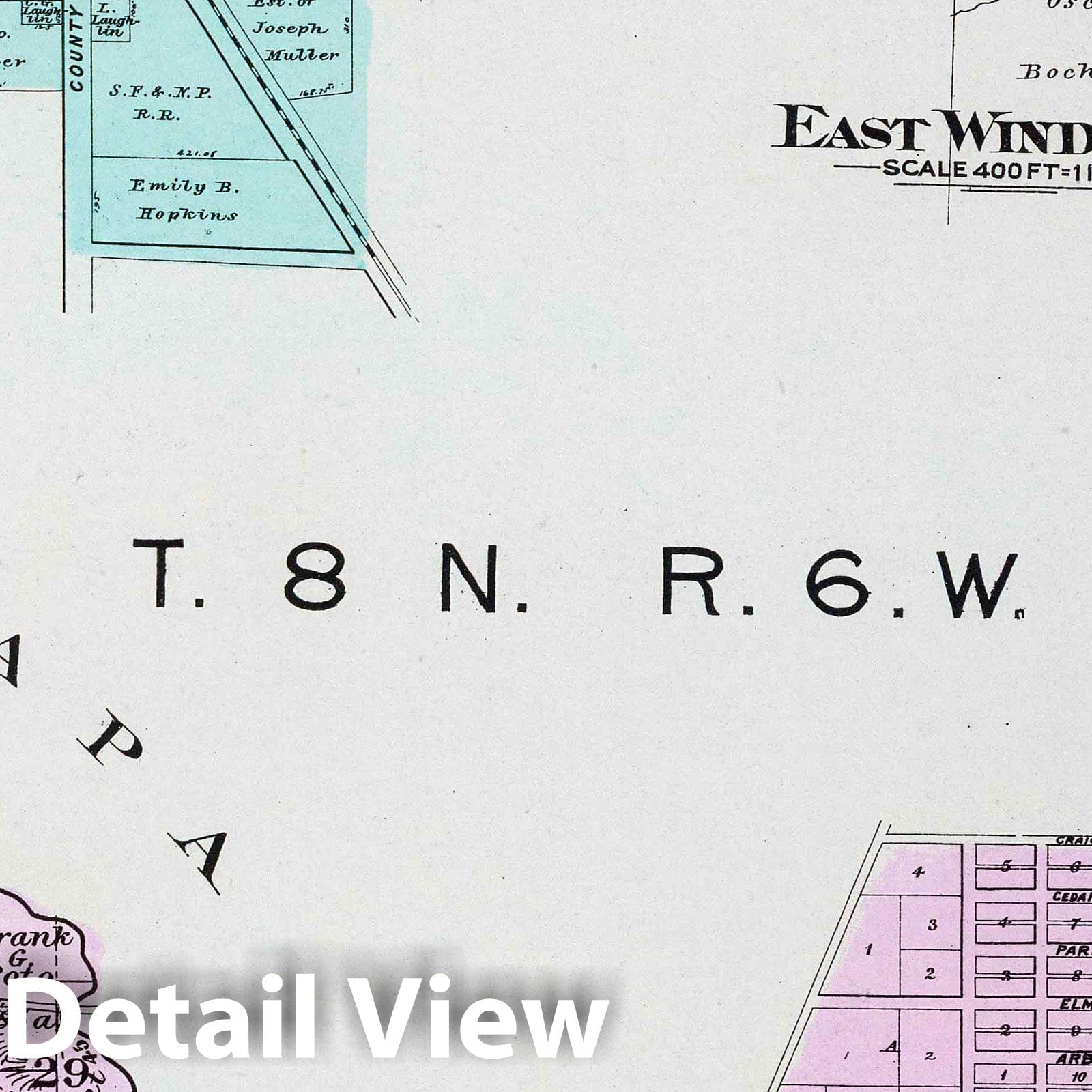 West Windsor, East Windsor, and El Verano, Sonoma County, California 1898 Historical Map Print