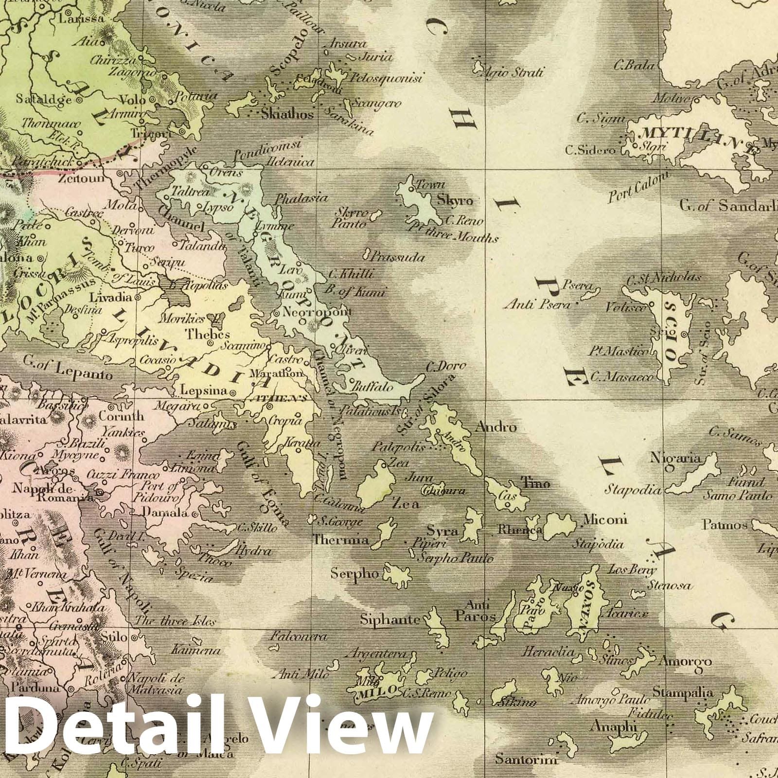 Greece - Railroad Map, 1848 - Historical Map Print