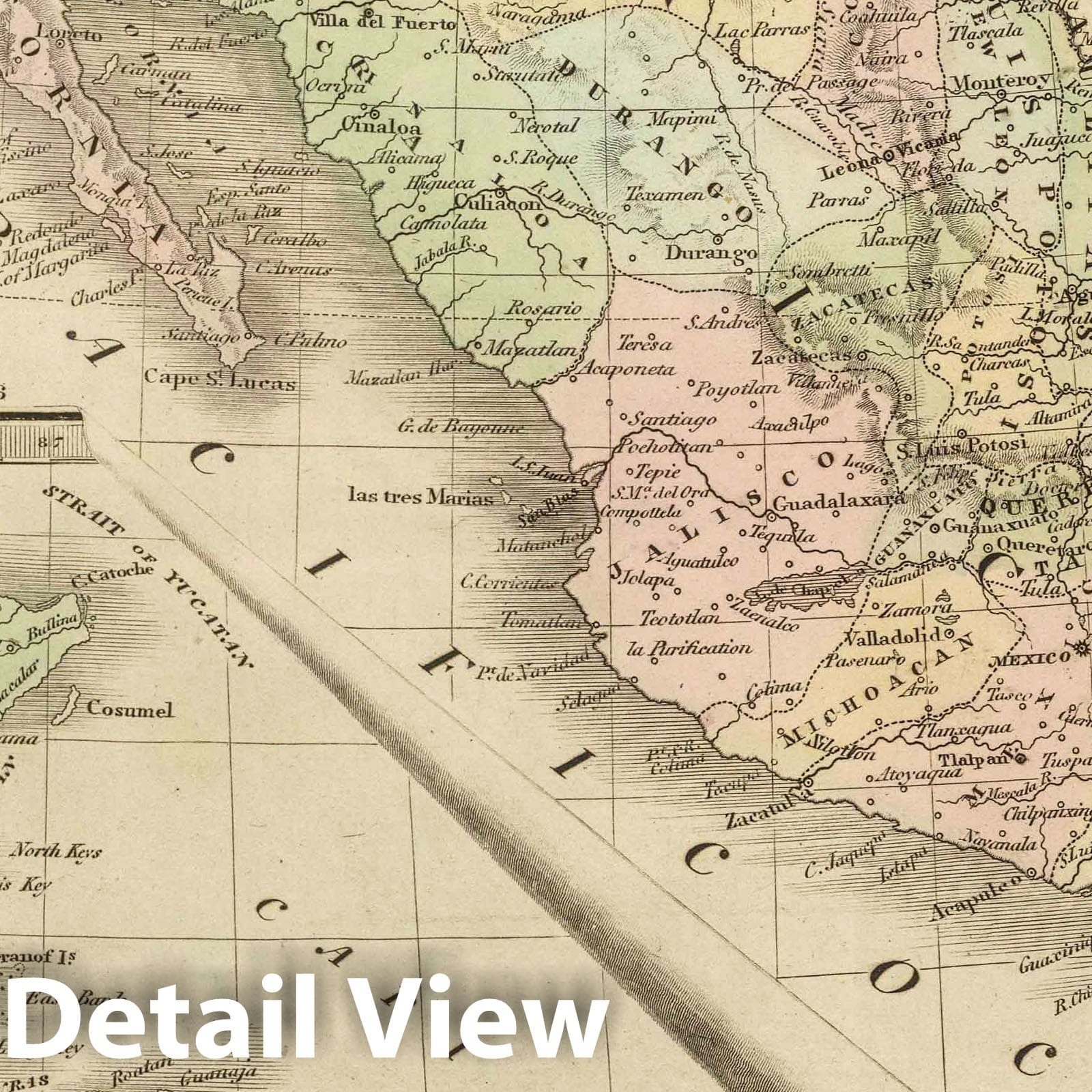 Mexico and Guatemala - Railroad Map, 1848 - Greenleaf Atlas Reproduction