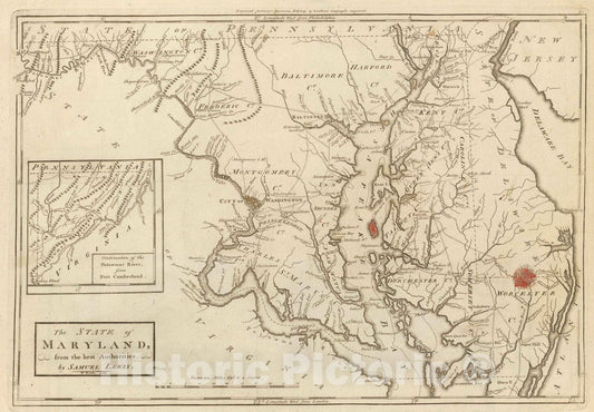 Historic Map : 1811 Maryland. - Vintage Wall Art