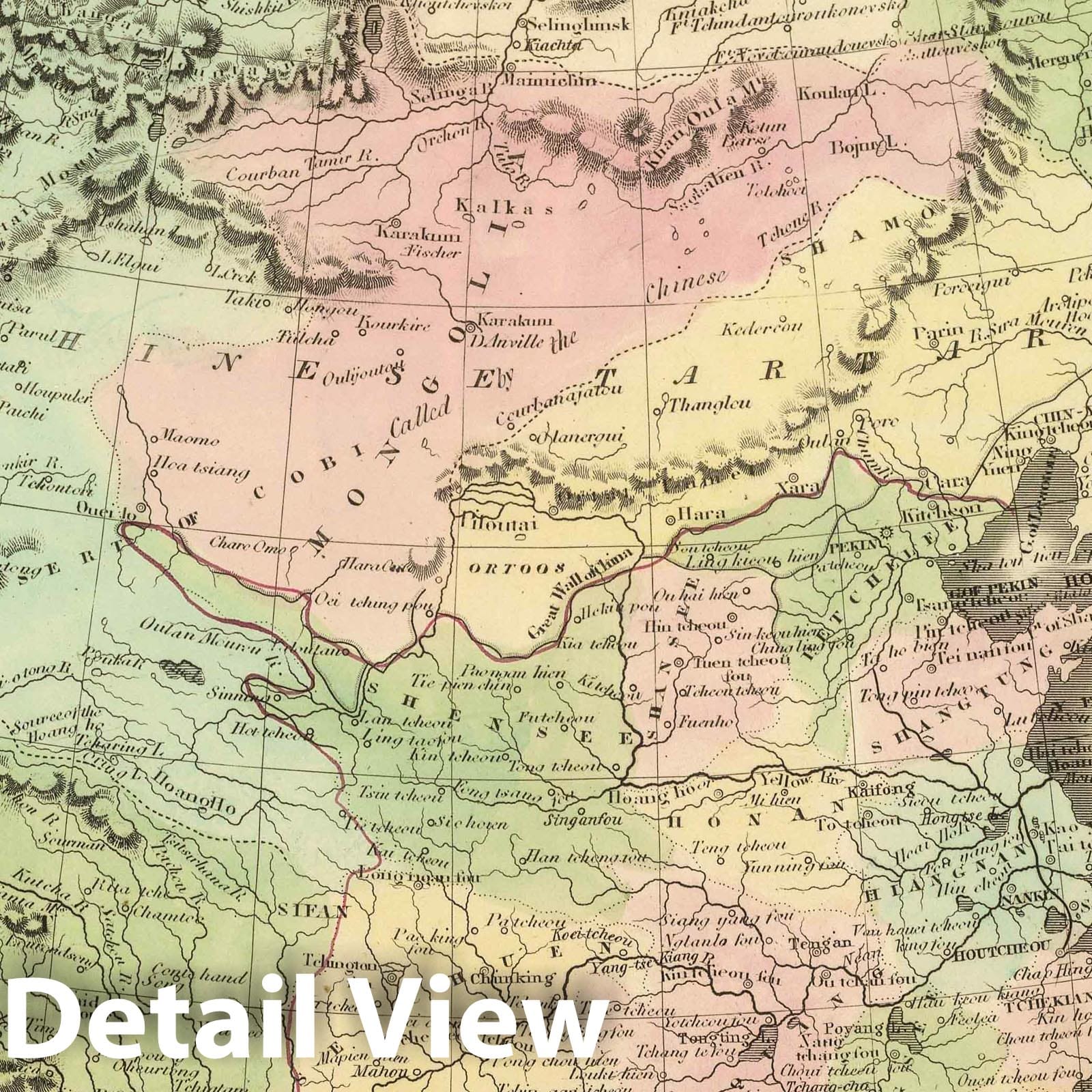 China and Japan - Railroad Map, 1848 - Historical Map Print