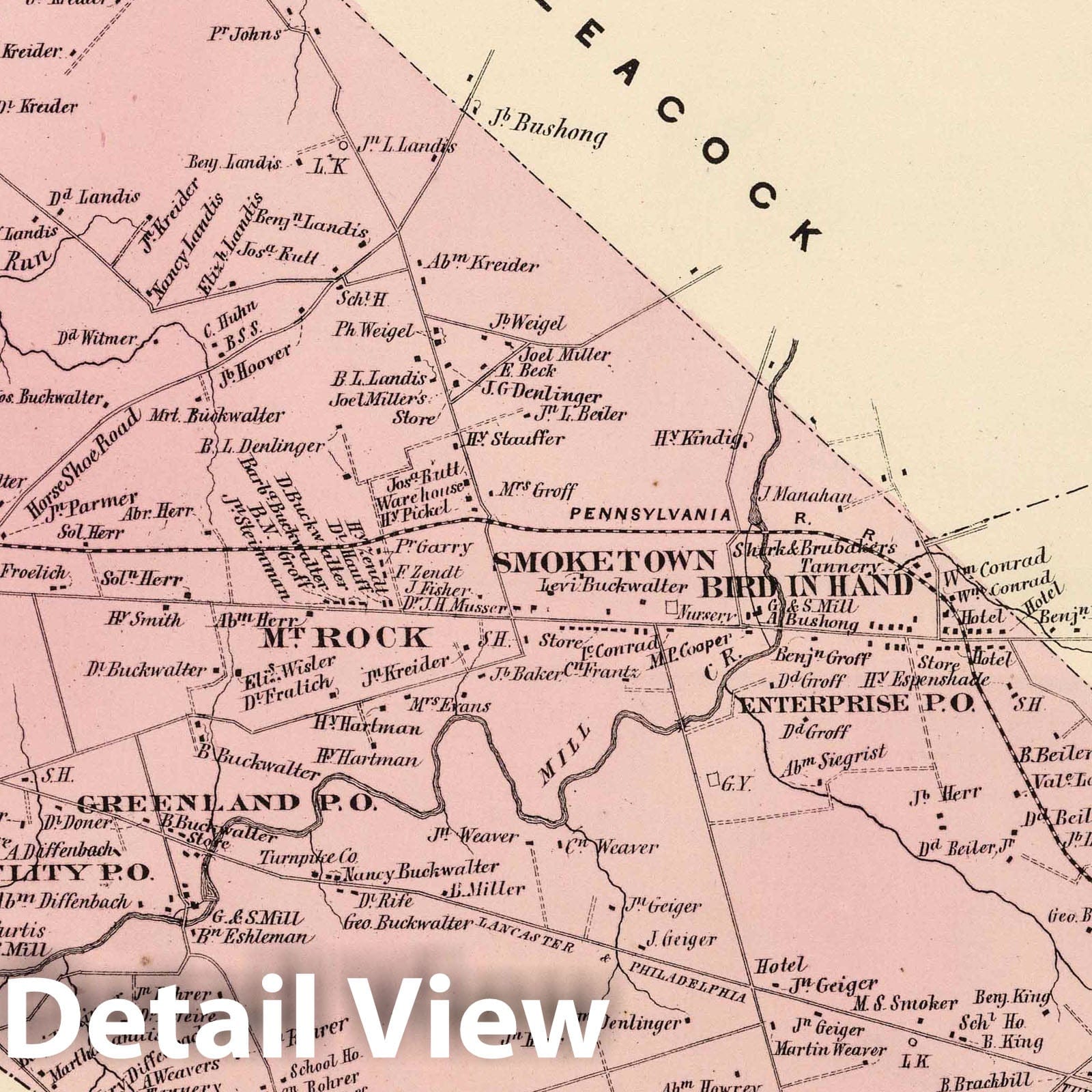 East Lampeter Township, Lancaster County, Pennsylvania - Property Map, 1864