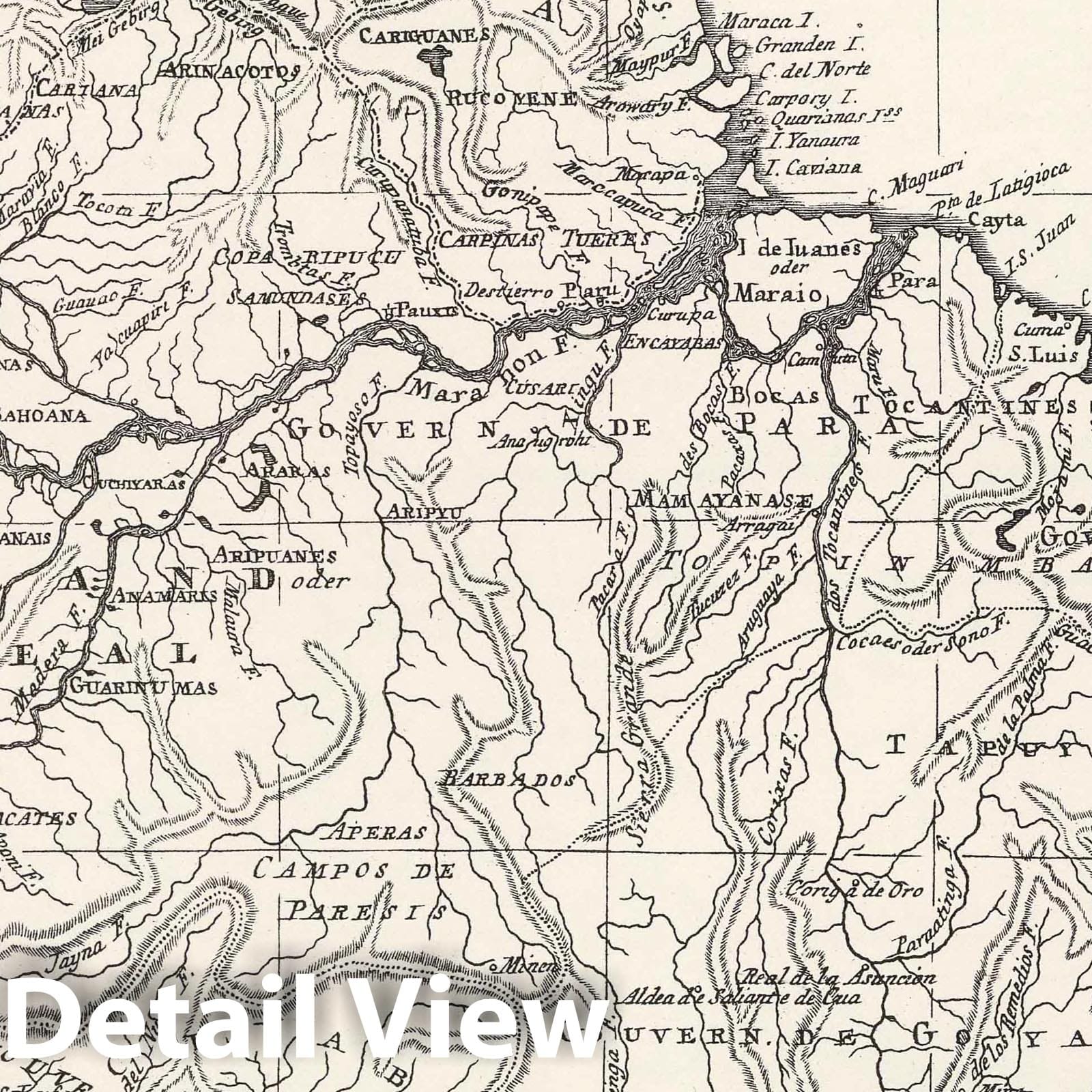 Orinoco-Essequibo Region, Venezuela and Guyana - Route Map, 1803 - Historical Map Print