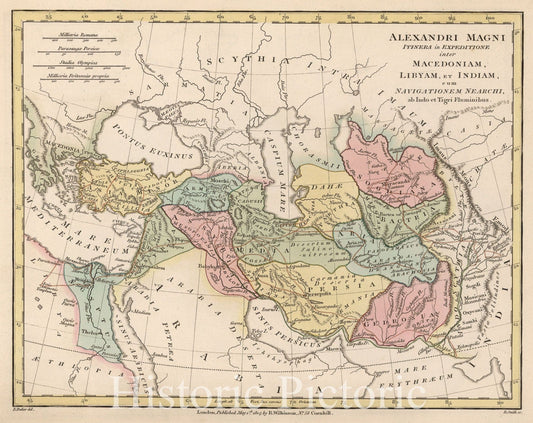Alexander the Great: Macedonia, Libya, and India, 1807 - Historical Map Print