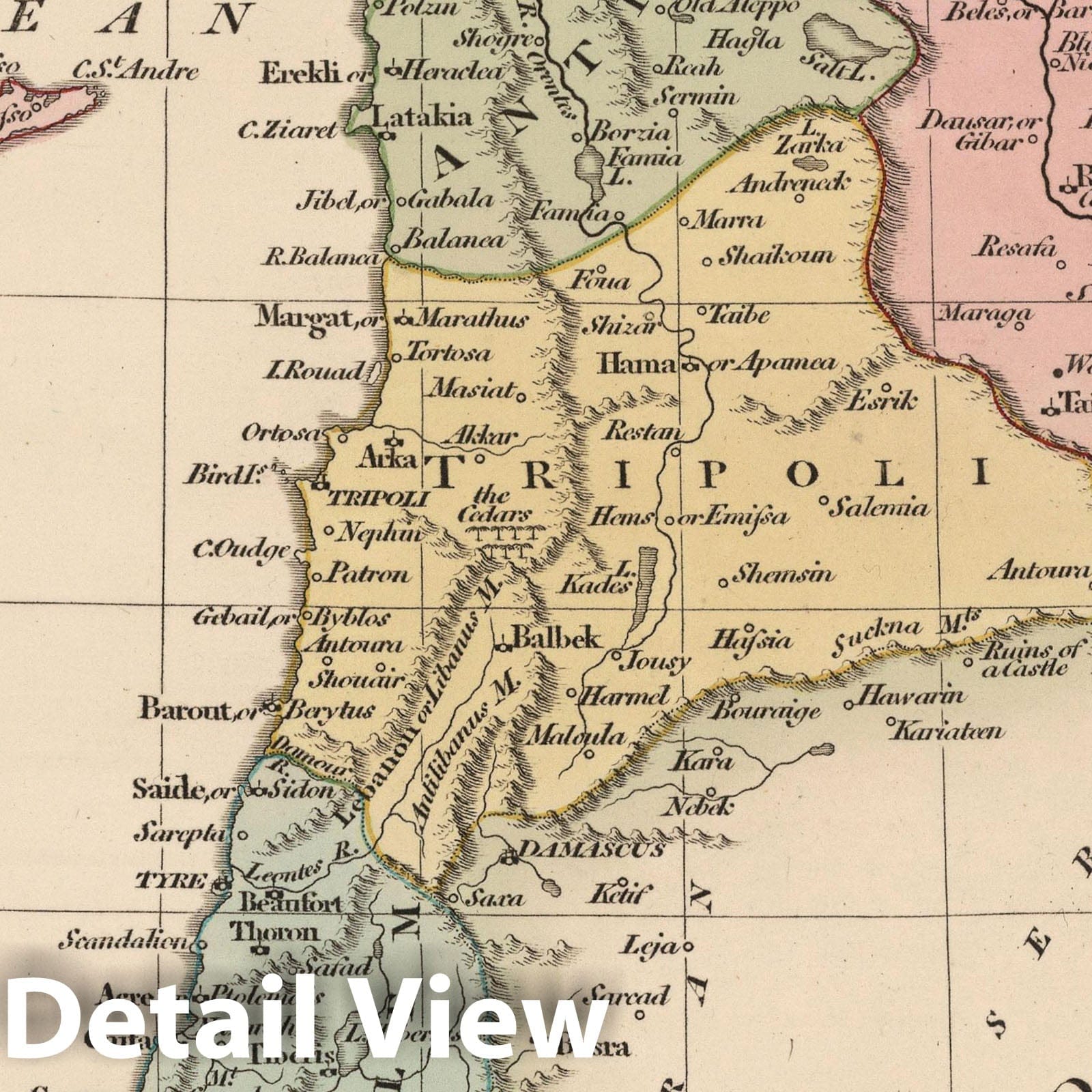 Kingdom of Jerusalem and Environs - Historical Map Print, 1807