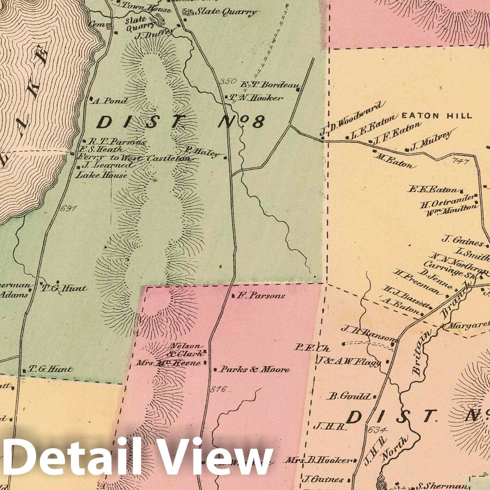 Castleton Township - Property Map, 1869 - Rutland County Vermont Atlas