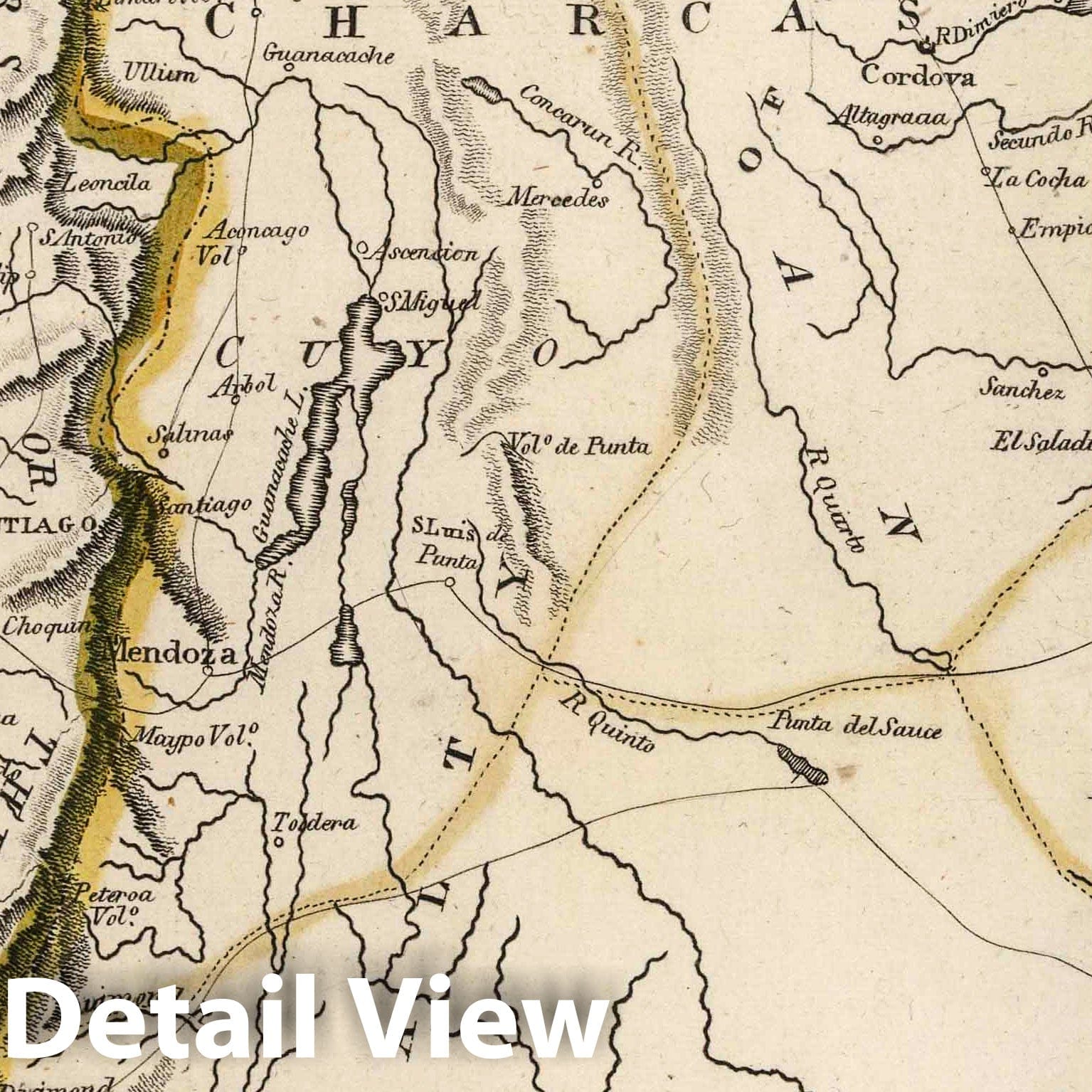 Chile and Part of the Viceroyalty of La Plata, 1818 - Historical Map Print