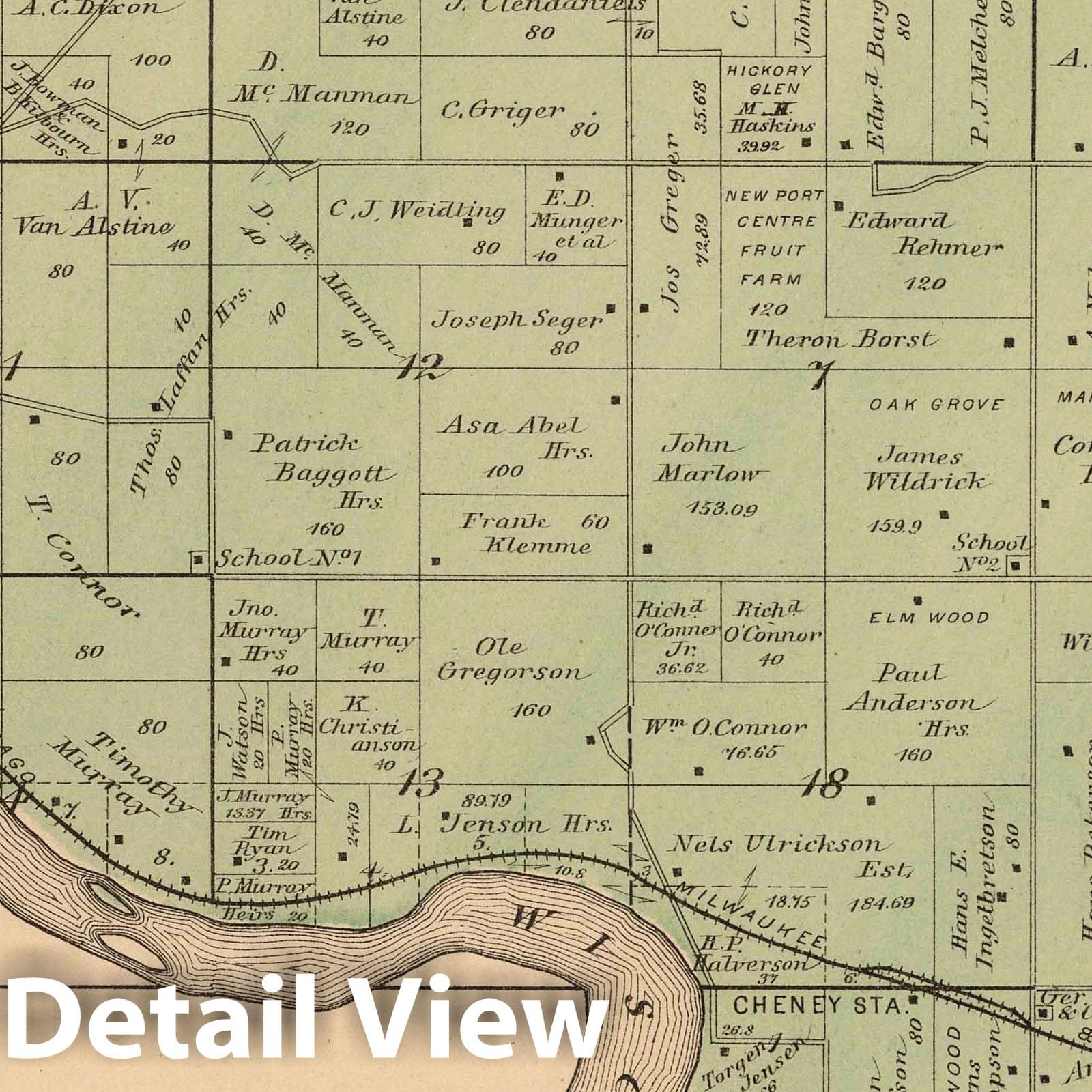 Newport Township, Columbia County, Wisconsin - Property Map, 1890