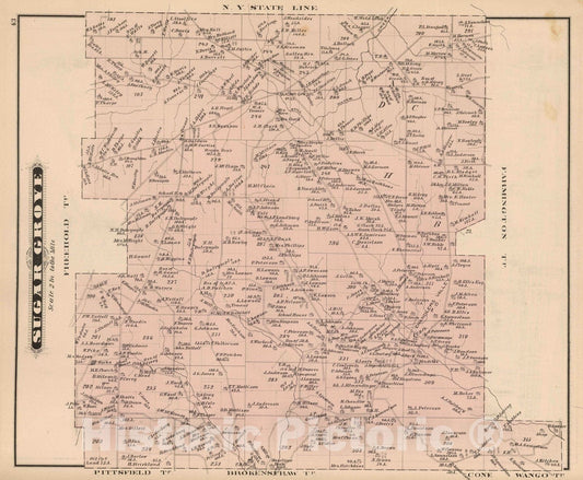 Historic Map : 1878 Sugar Grove, Warren County, Pennsylvania. - Vintage Wall Art