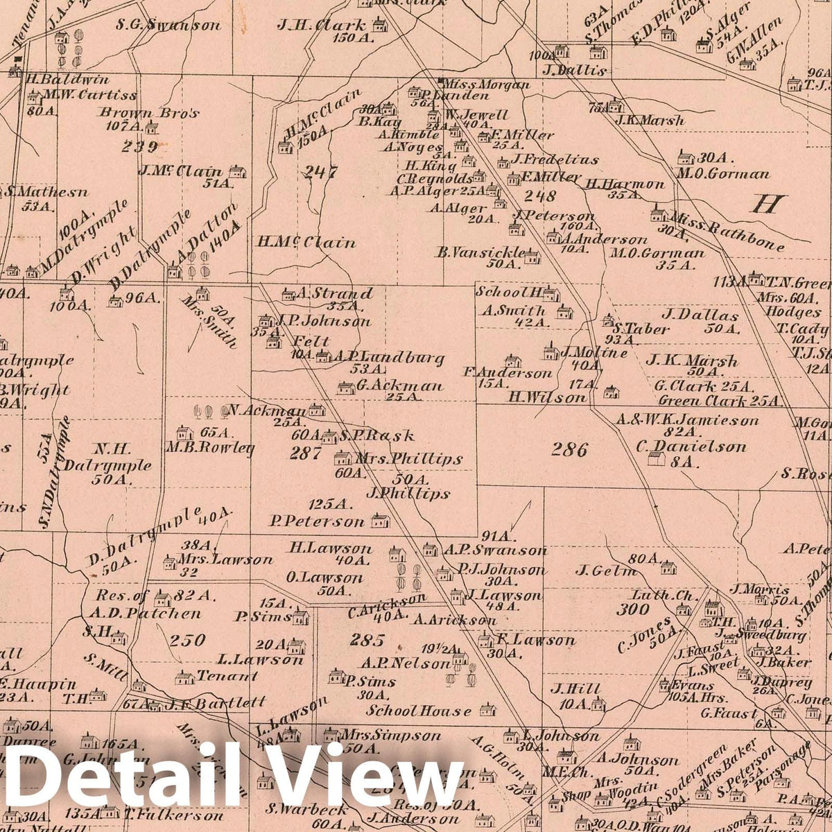 Sugar Grove - Property Map, 1878 - Warren County Pennsylvania Historical Print